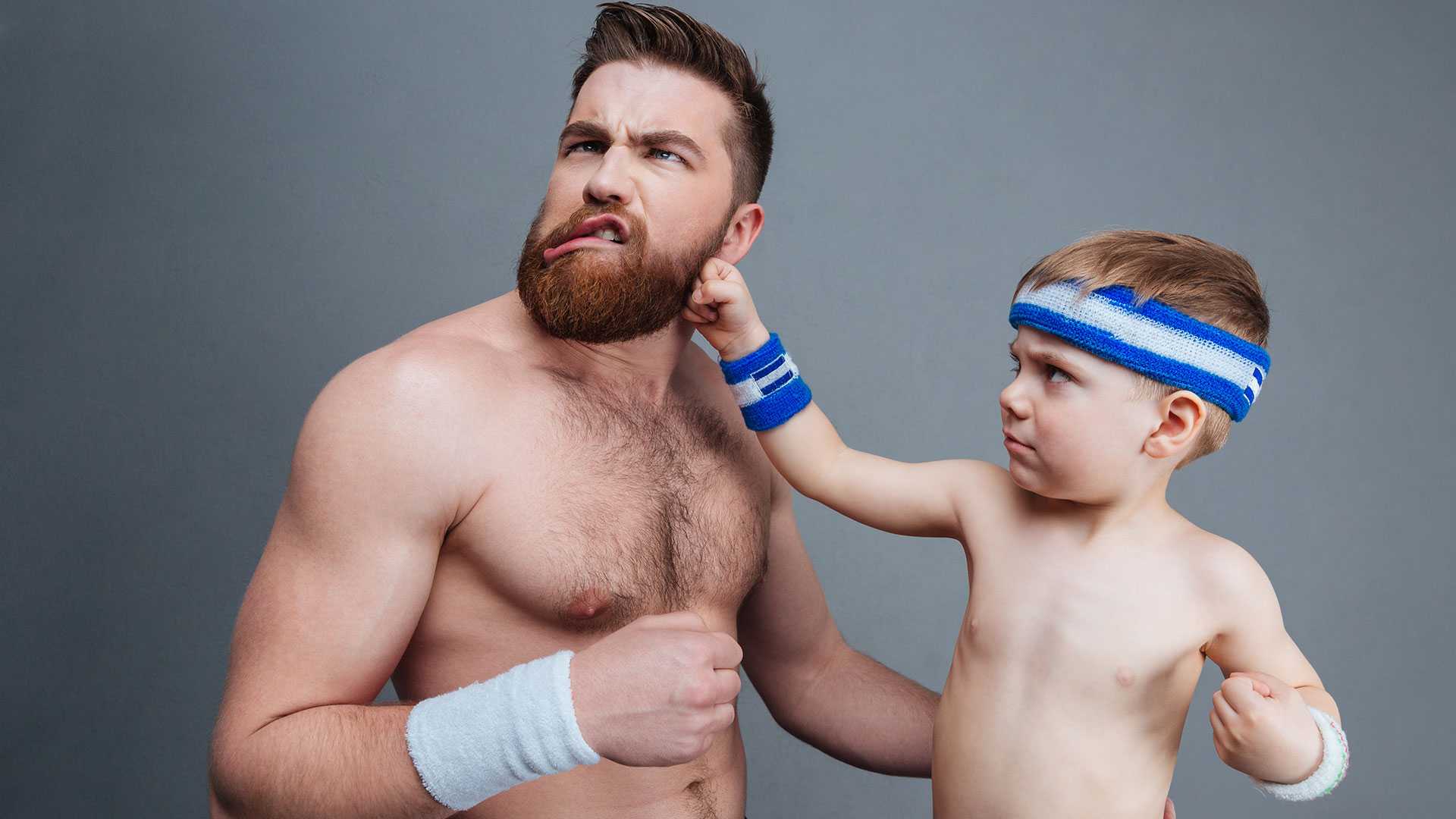 Dad teach wrestling