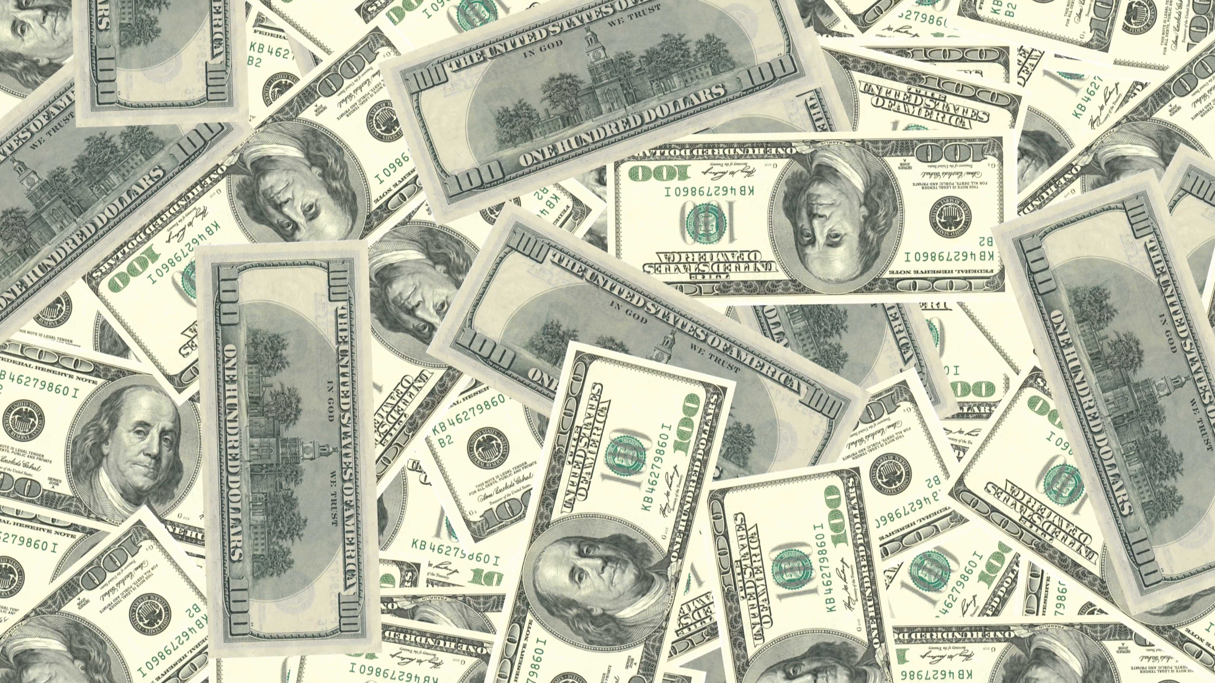 American USA 100 dollar bill banknote green money Motion Background ...