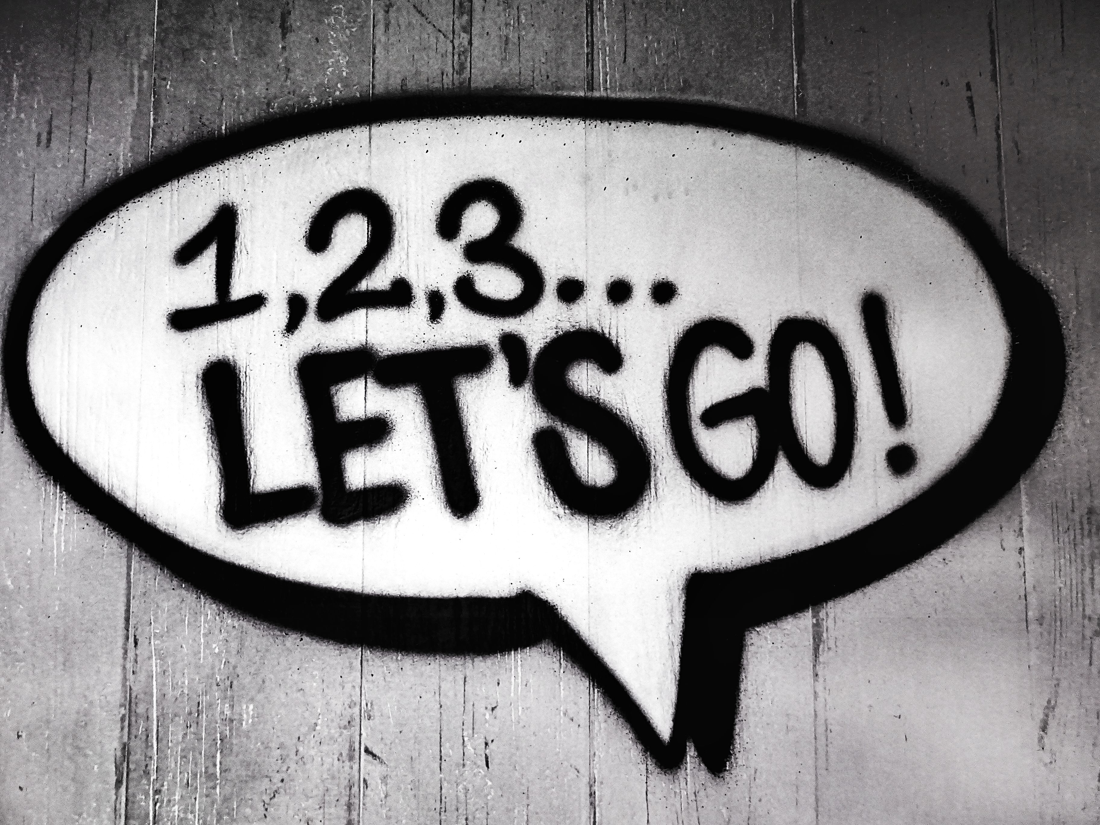 123 let's go imaginary text photo
