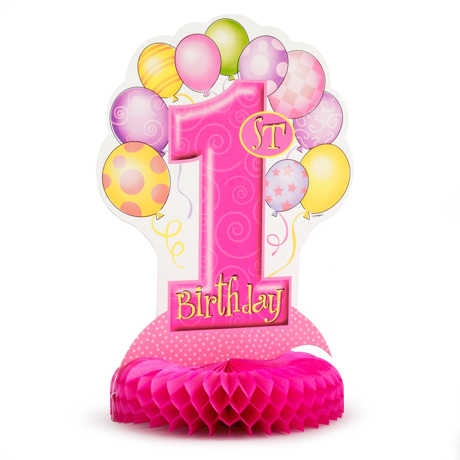 My 1st Birthday Pink Centerpiece from BirthdayExpress.com | Birthday ...