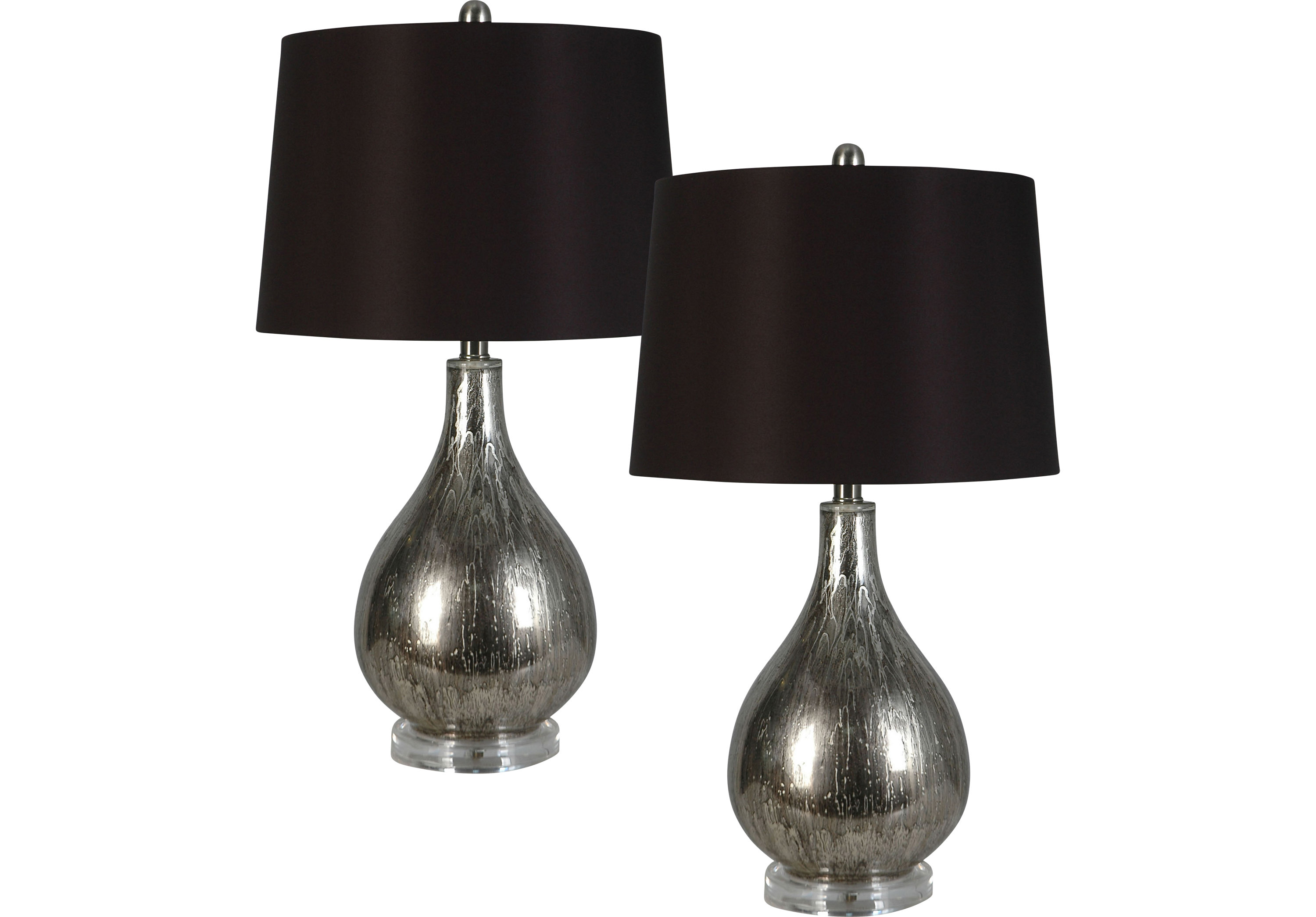 Dalton Nights Silver Set of 2 Lamps - Table lamps (Gray)