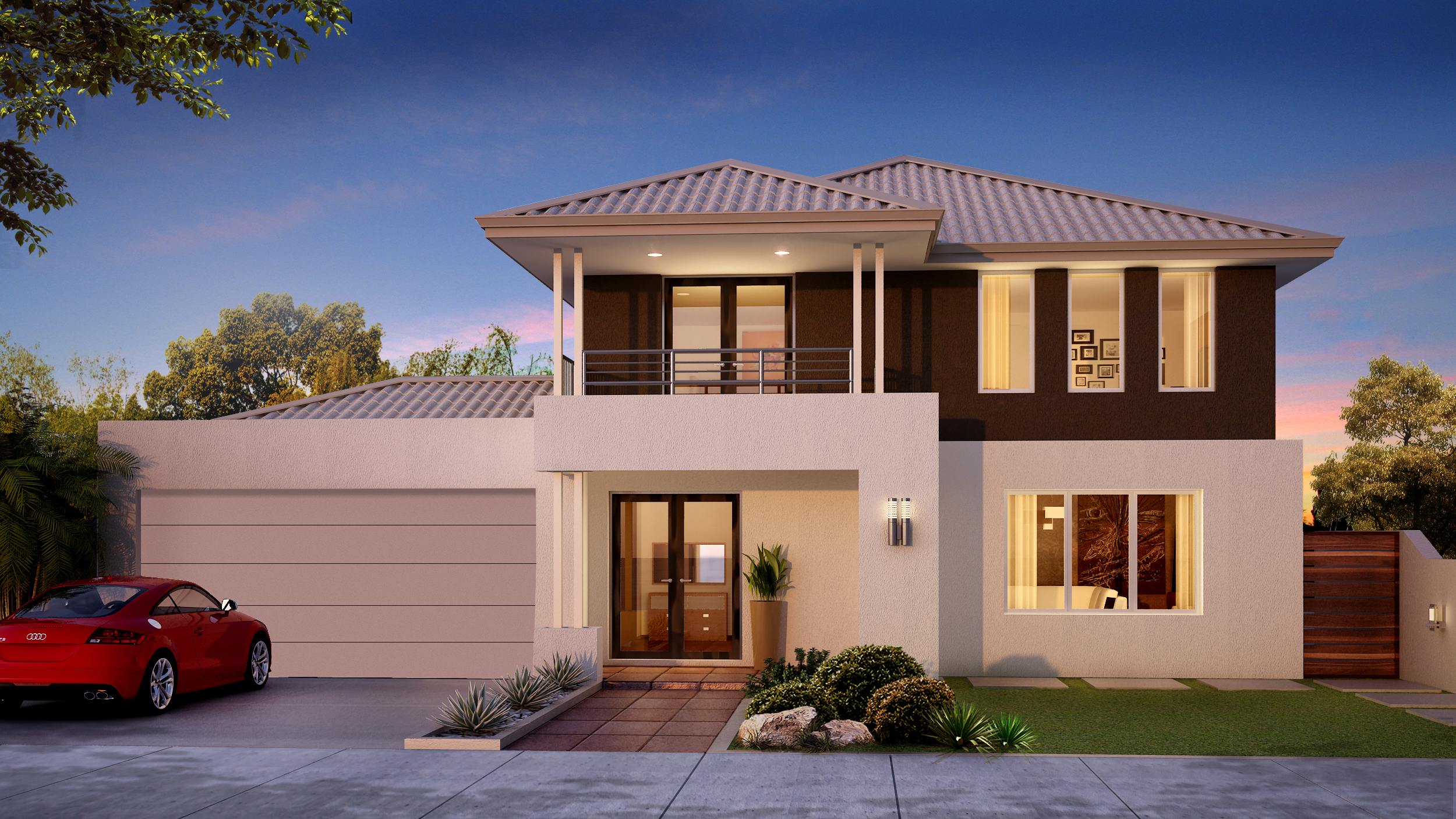 Narrow Lot Homes Two Storey Small - House Plans | #67654