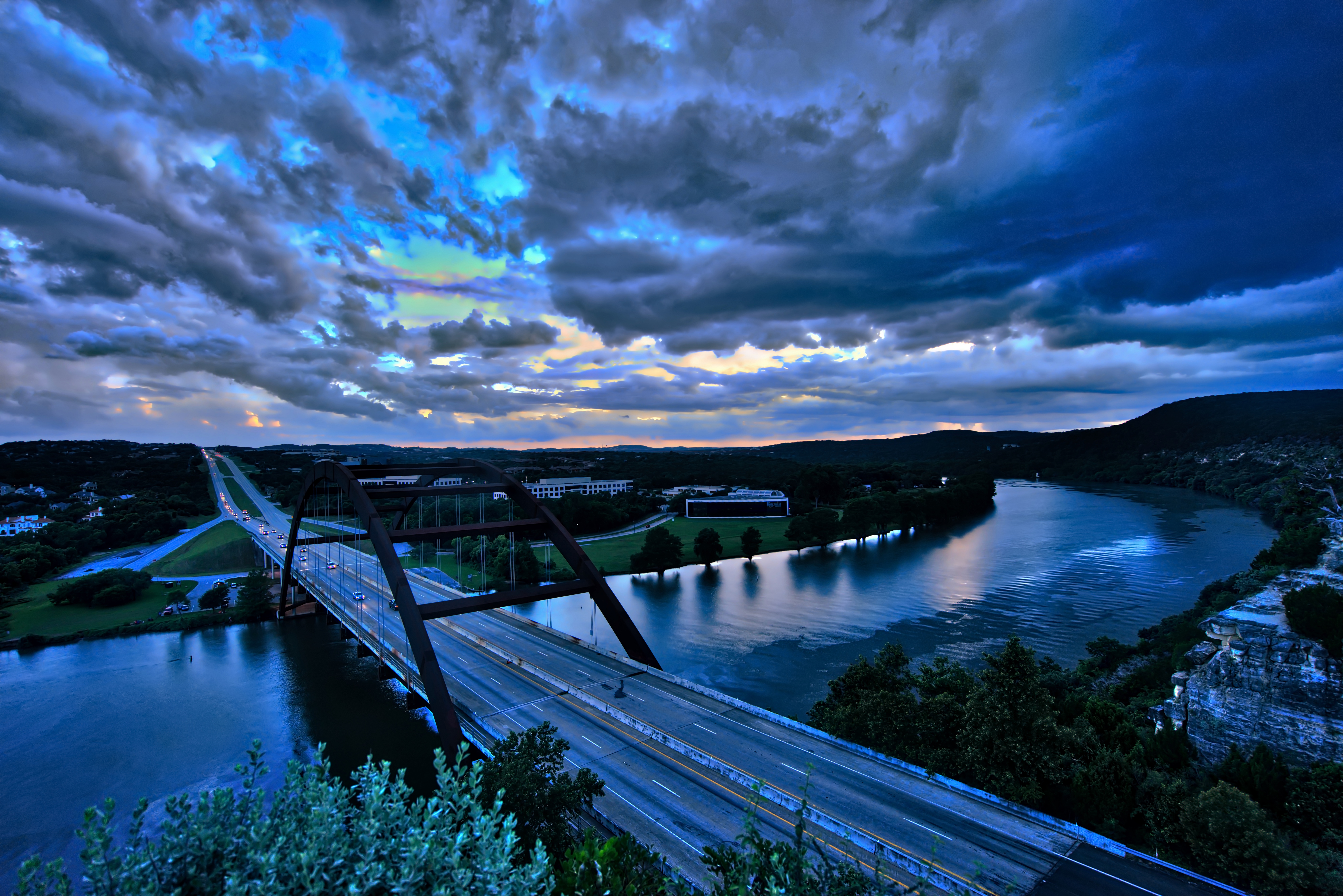360 bridge before storm, austin tx photo