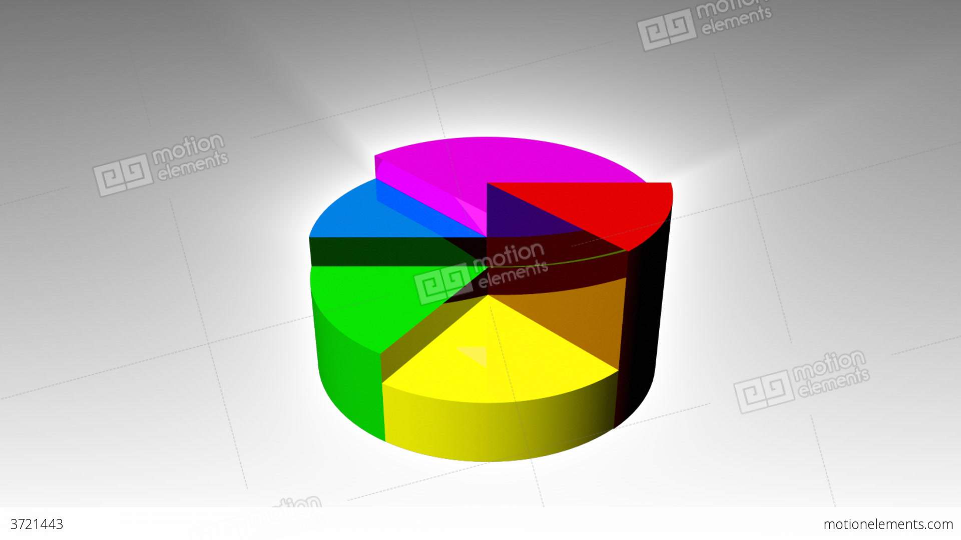 3D Animation Of A Colorful Pie Chart Growing Up Stock Animation ...