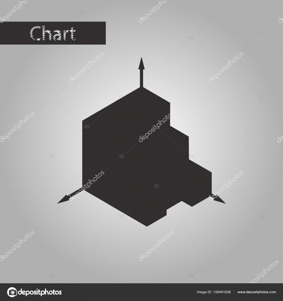 black and white style icon 3d chart — Stock Vector ...