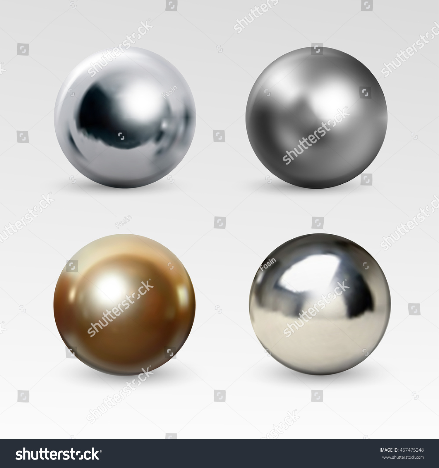 Chrome Ball Realistic Isolated On White Stock Vector (2018 ...