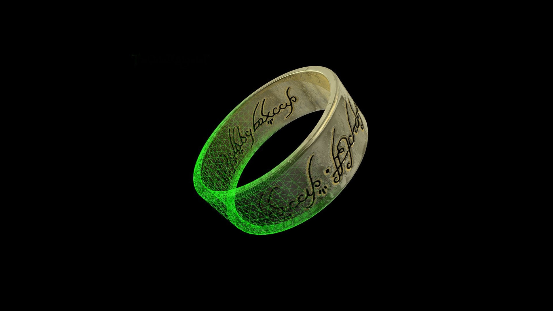 Lord Of The Rings Precious Ring 3D Render Desktop Wallpaper