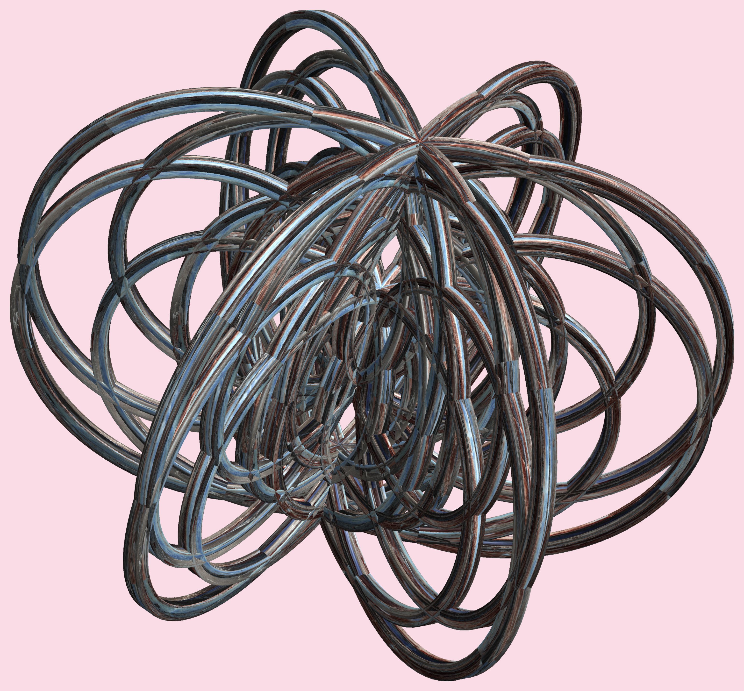 6 tori or 3d lissajous figures - mathematica / ６個の輪環(りんかん)または立体(りったい)リサージュ図形(ずけい) photo