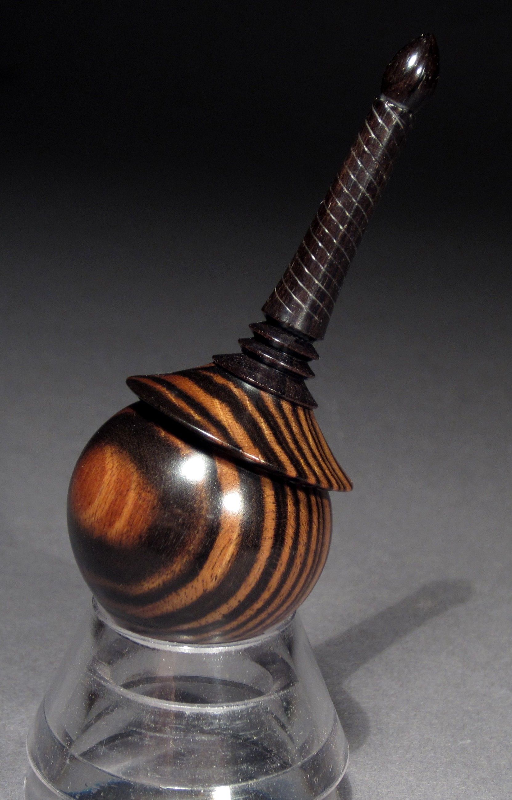 A Bullet Spin Top made of Macassar Ebony & African Blackwood. Made ...