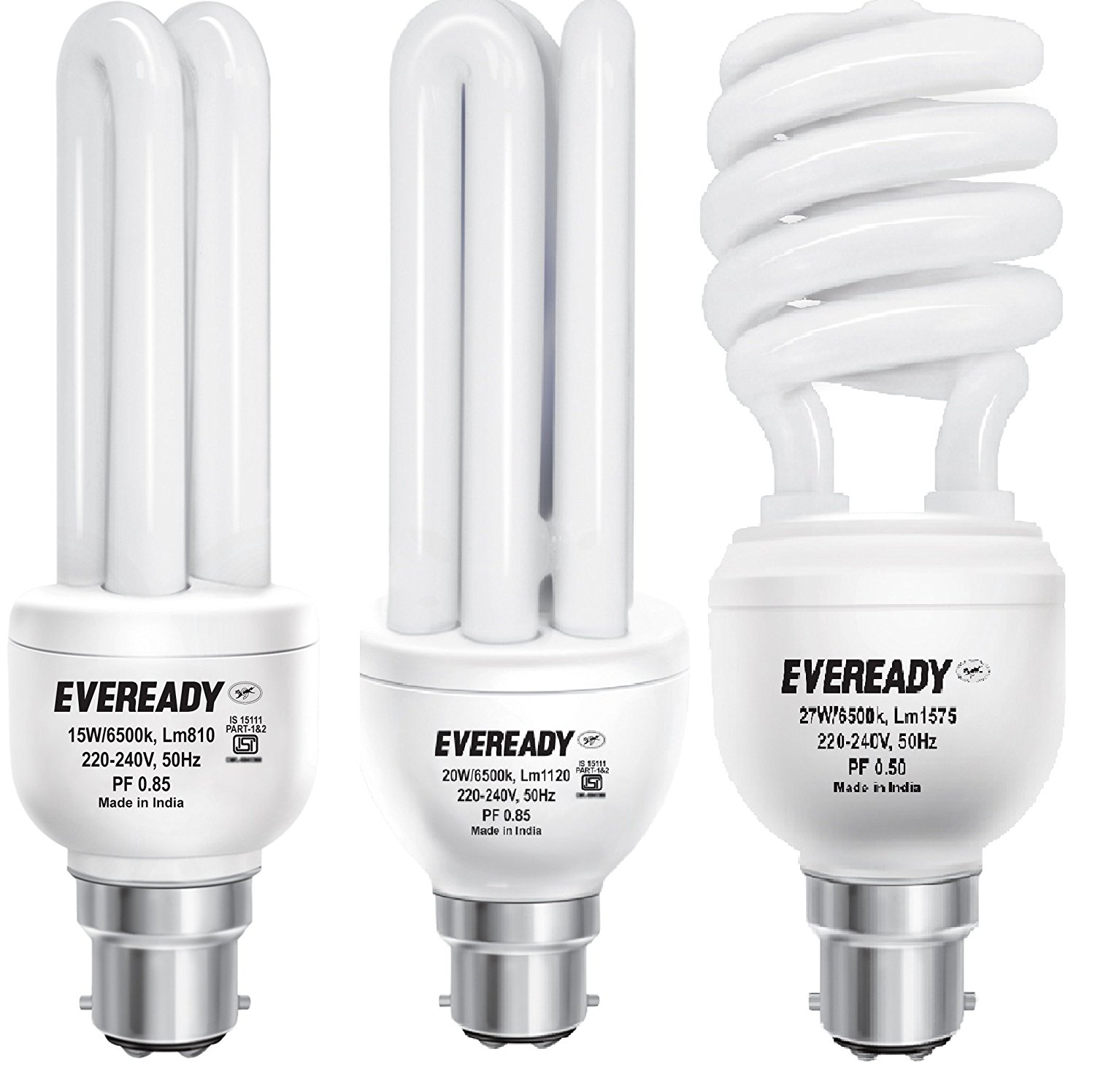 Buy Eveready BHK 20, 27 and 15-Watt Combo CFL (White and Pack of 3 ...