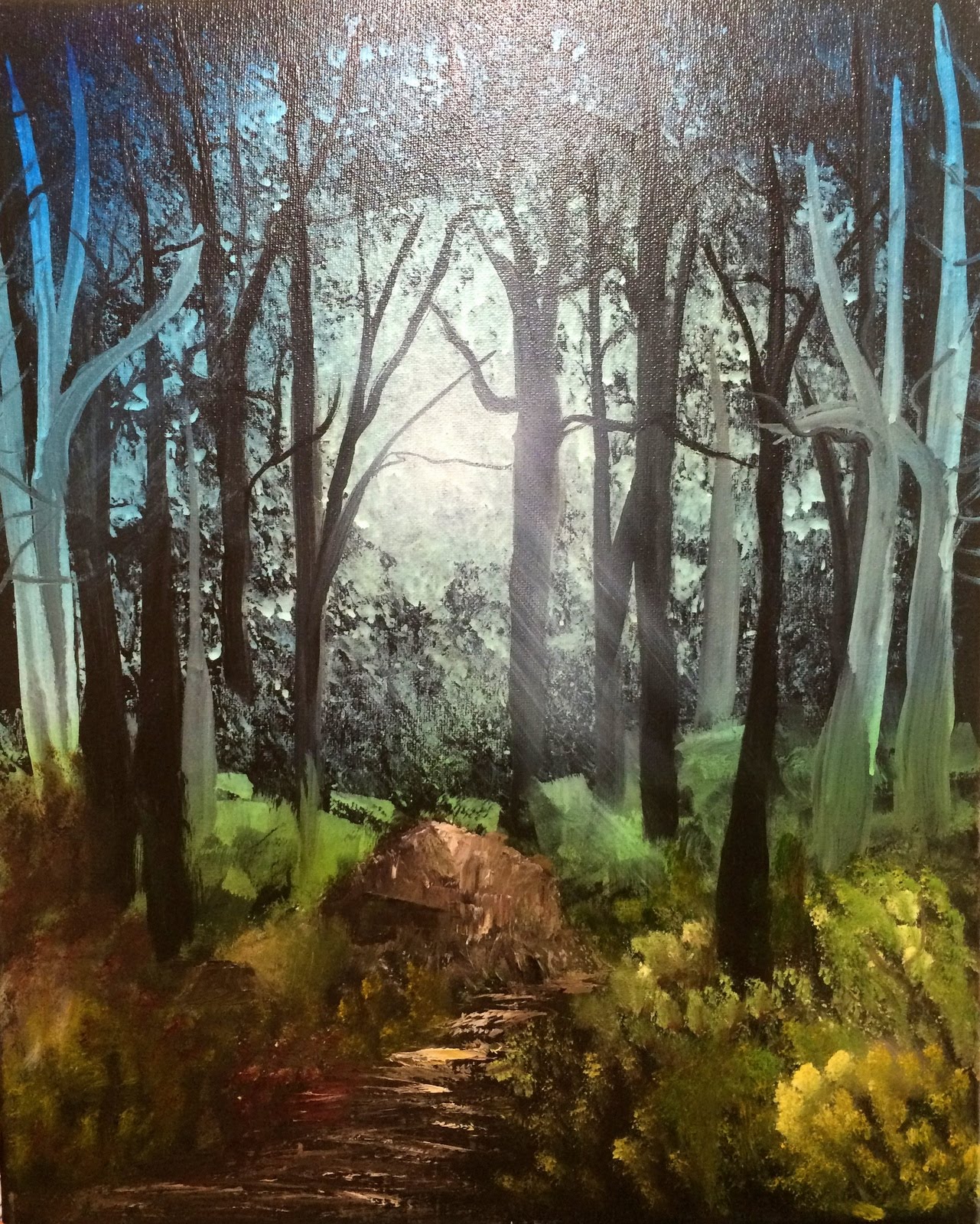 How to Paint a Forest Landscape - YouTube