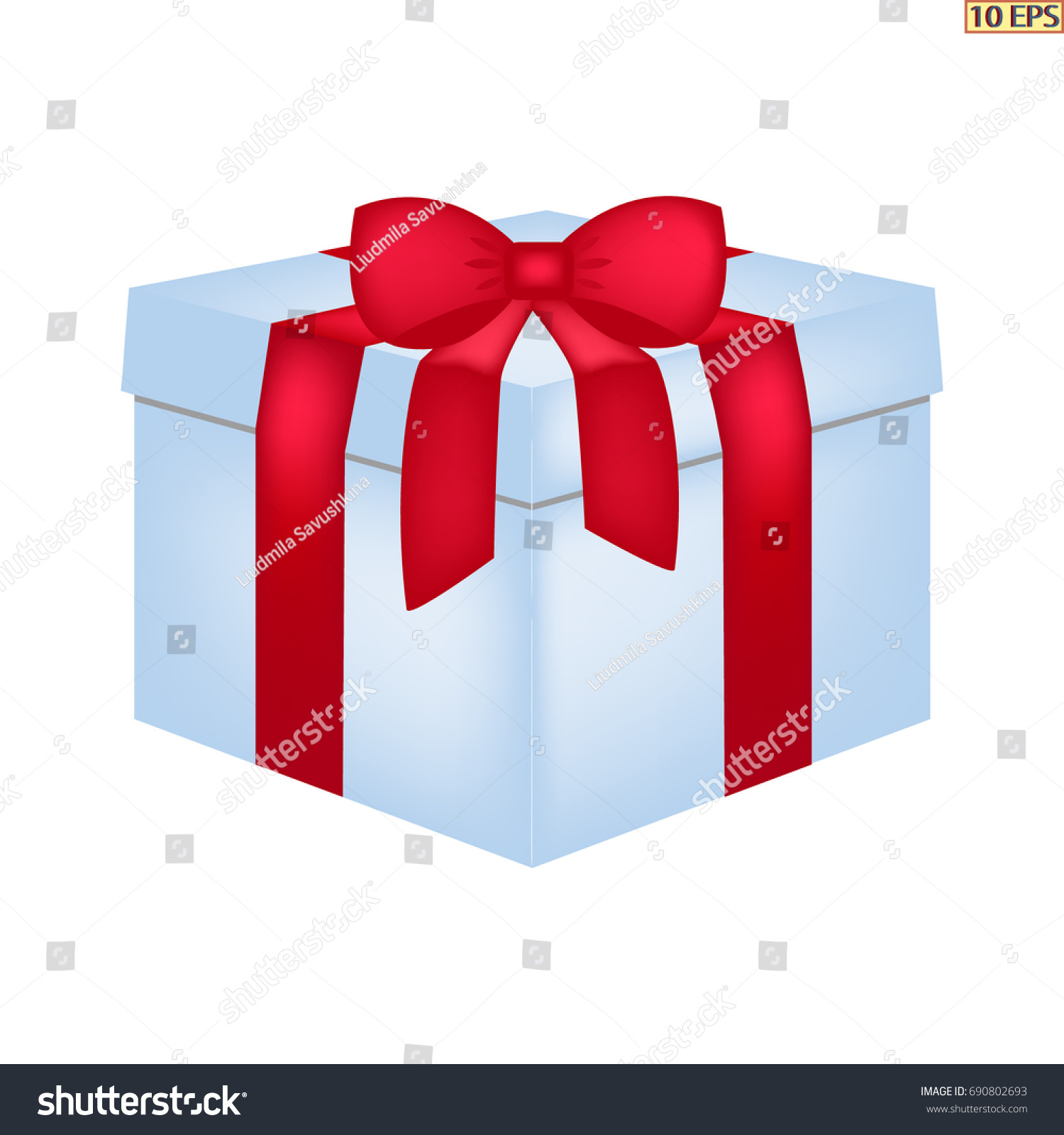 Gift Box Tied Red Bow Vector Stock Vector (2018) 690802693 ...
