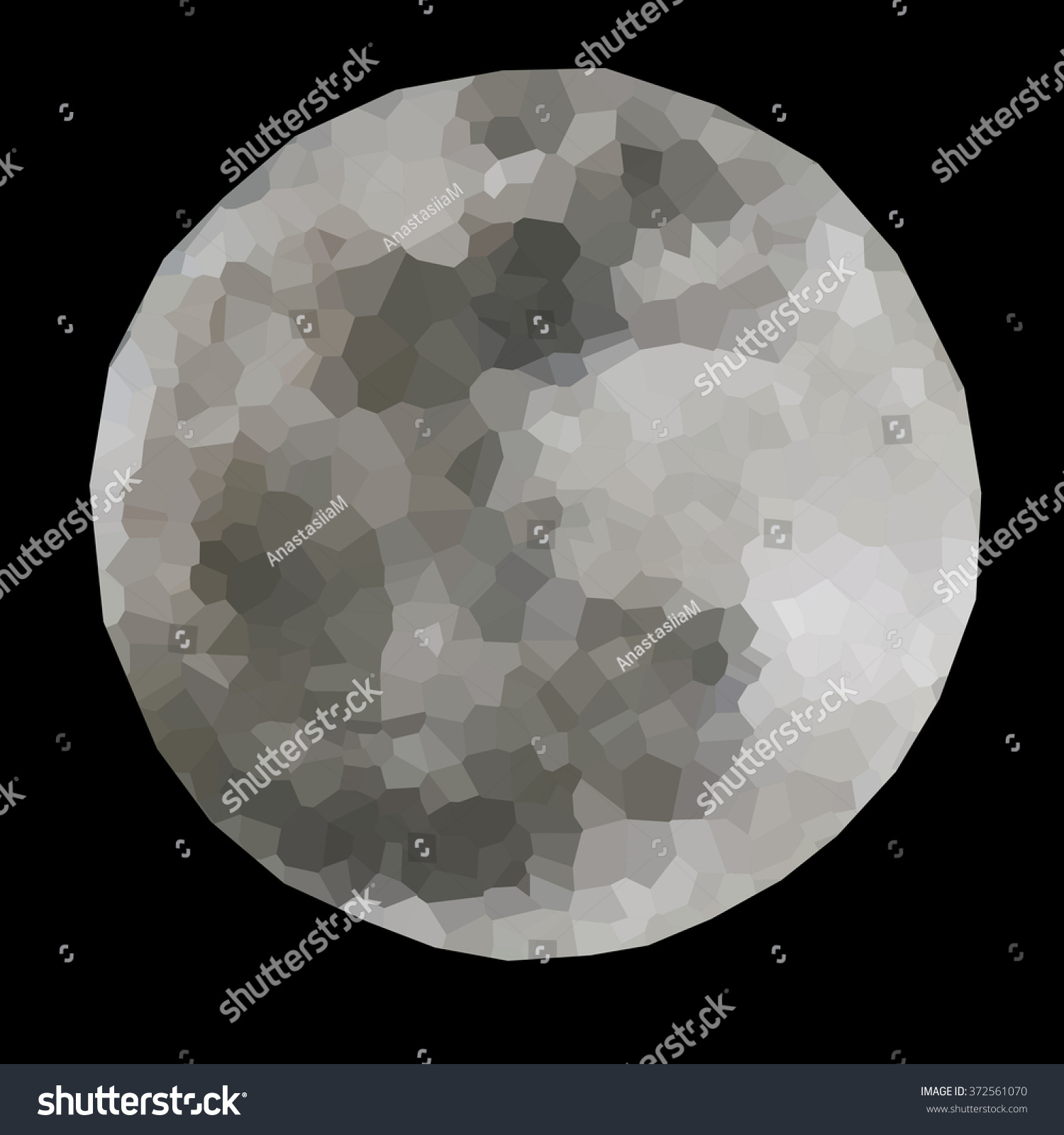 Polygonal Illustration Gray Full Moon Silhouette Stock Photo (Photo ...