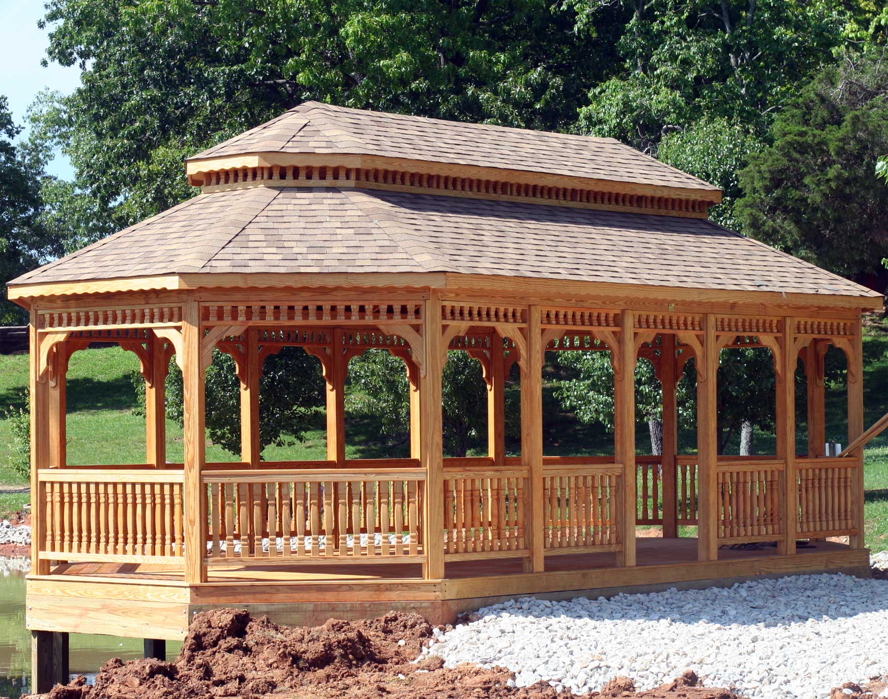 Treated Pine Double Roof 8-Sided Oval Gazebos | Gazebos by Style ...