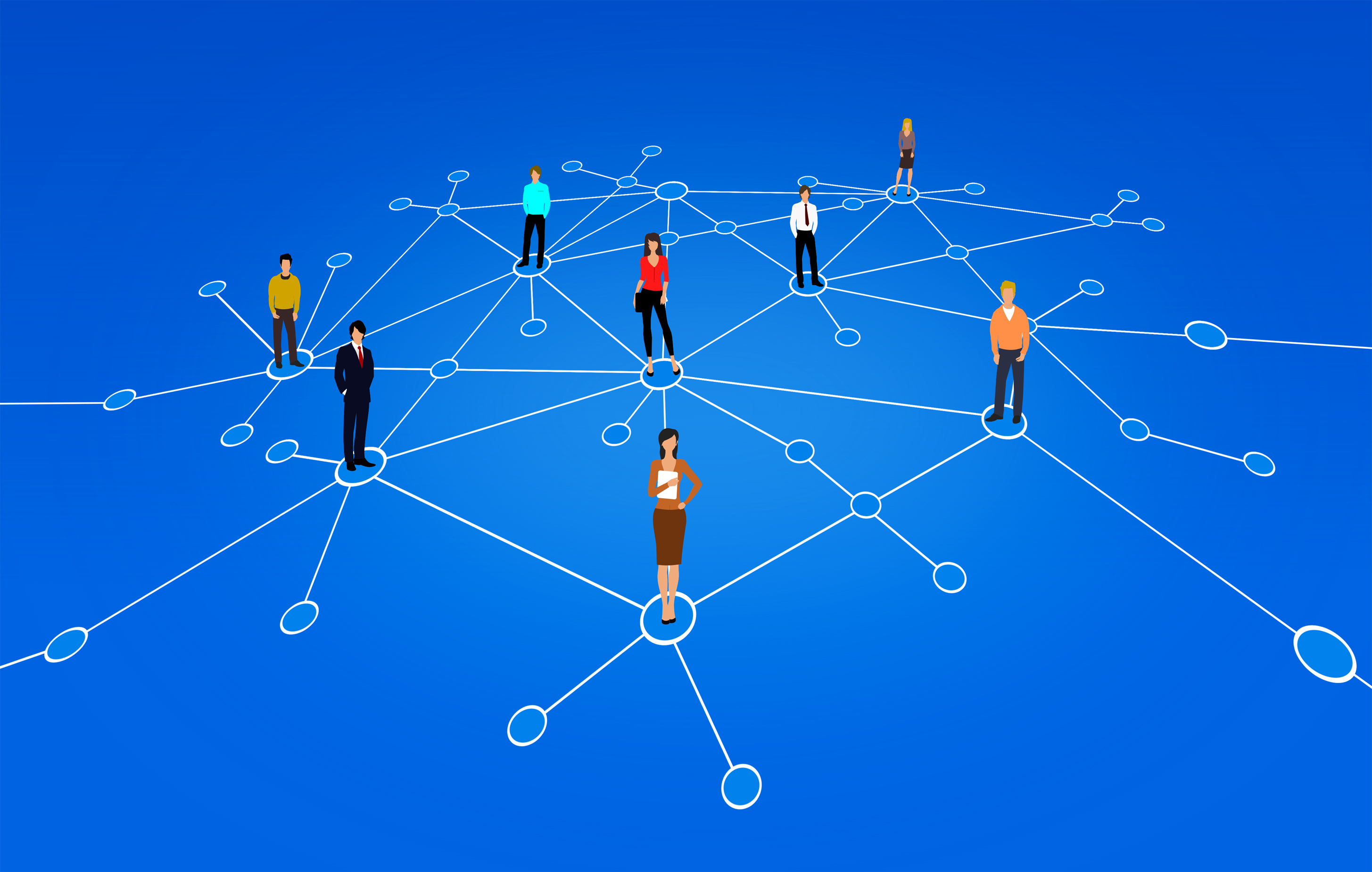 A network of people - business people - abstract illustration photo