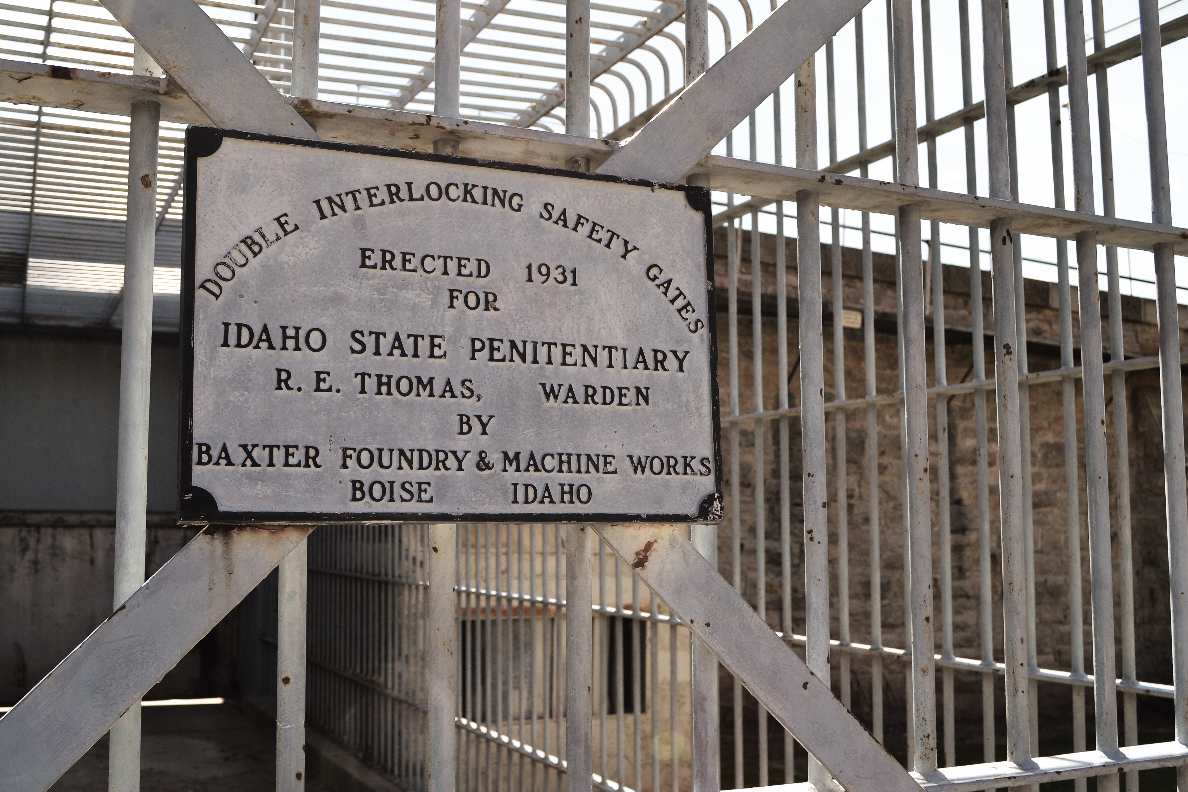 A sign at the entrance to the old prison photo