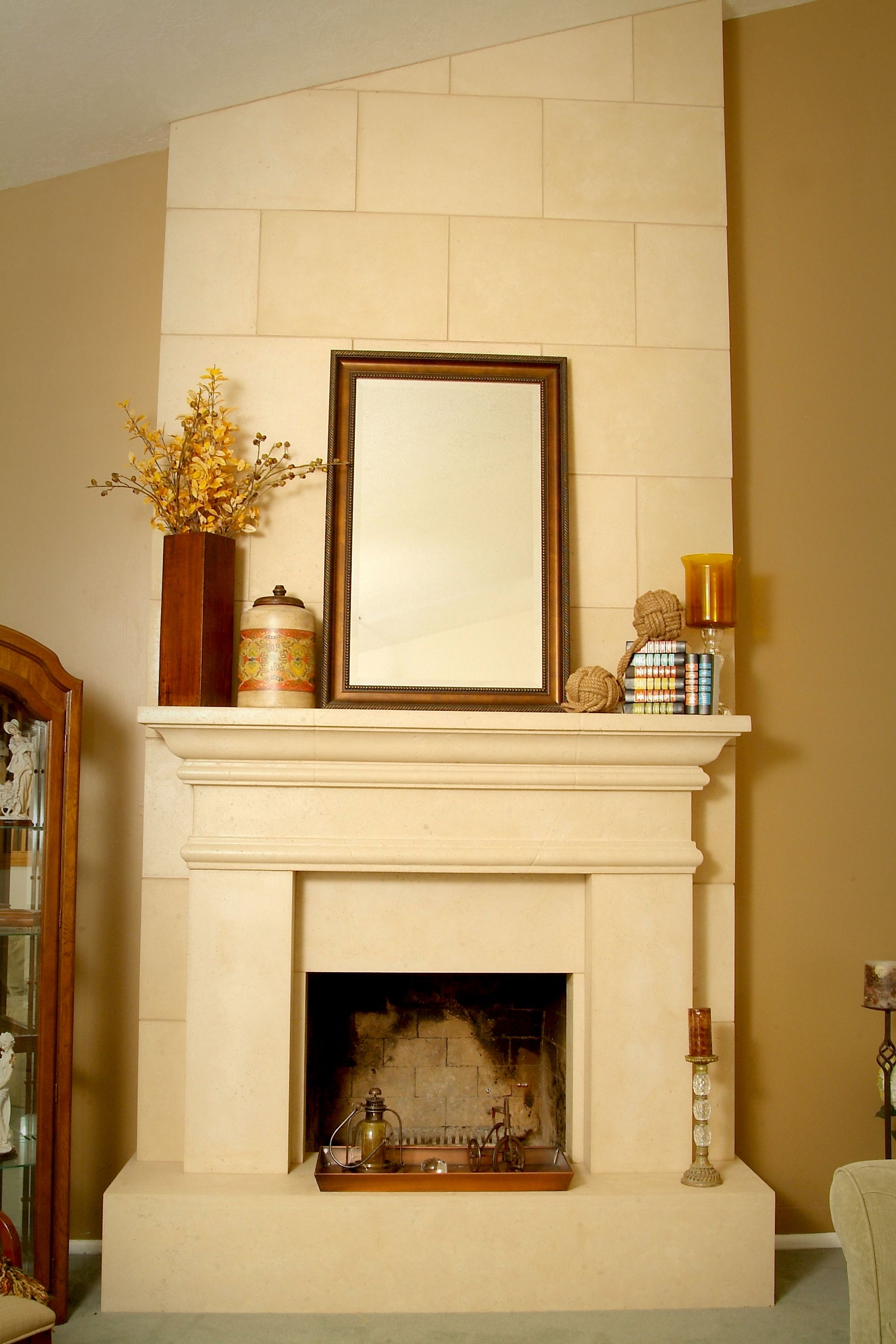 Stone Mountain Castings over mantel with a slanted look! http ...