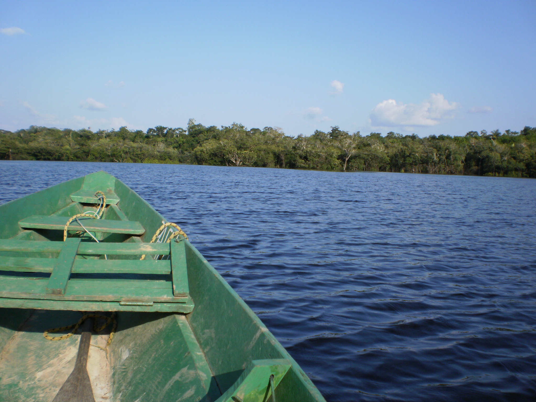 A small boat on amazon river photo