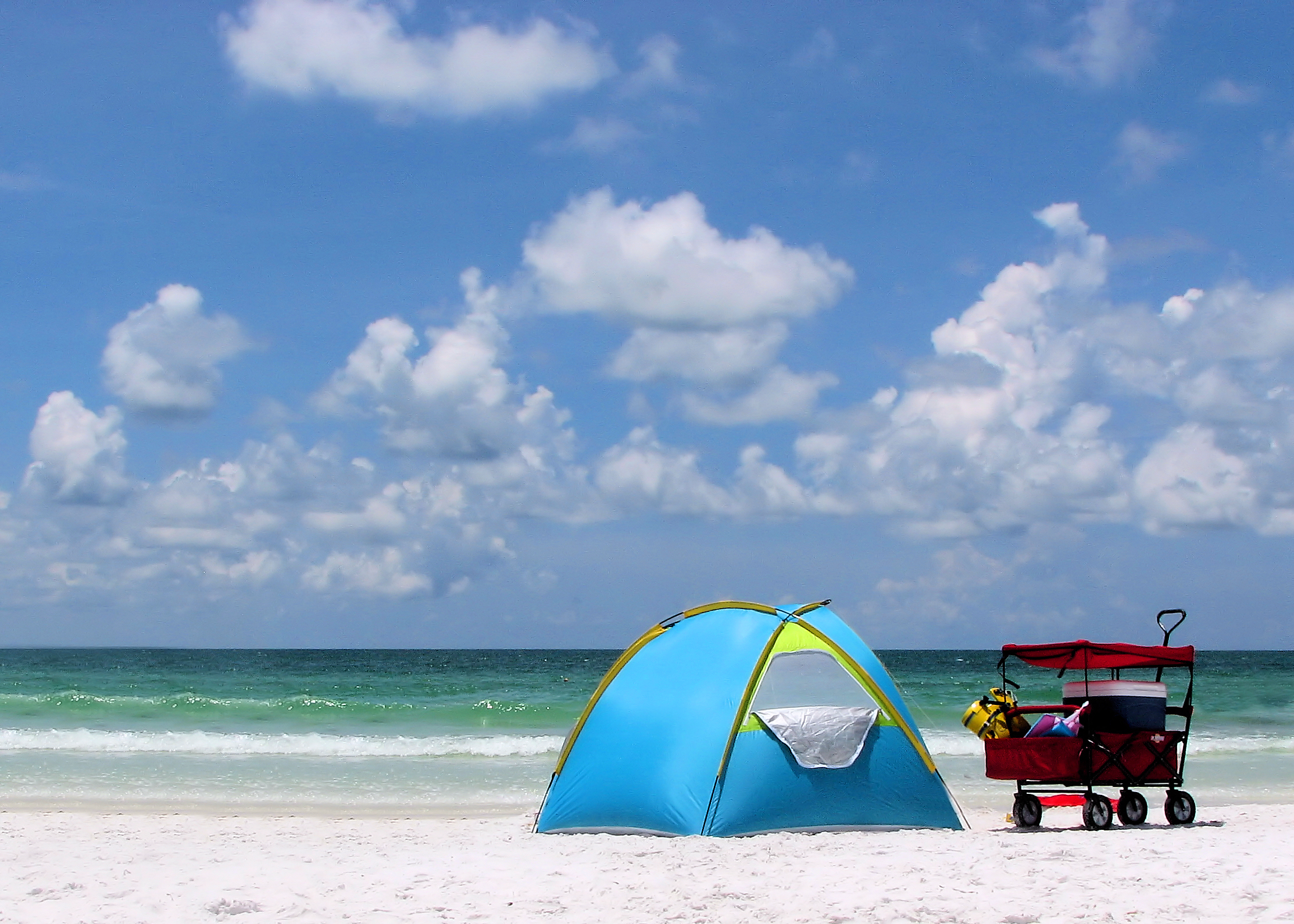 A tent and buggy on a beach, Objects, Water, Vacation, Themes, HQ Photo