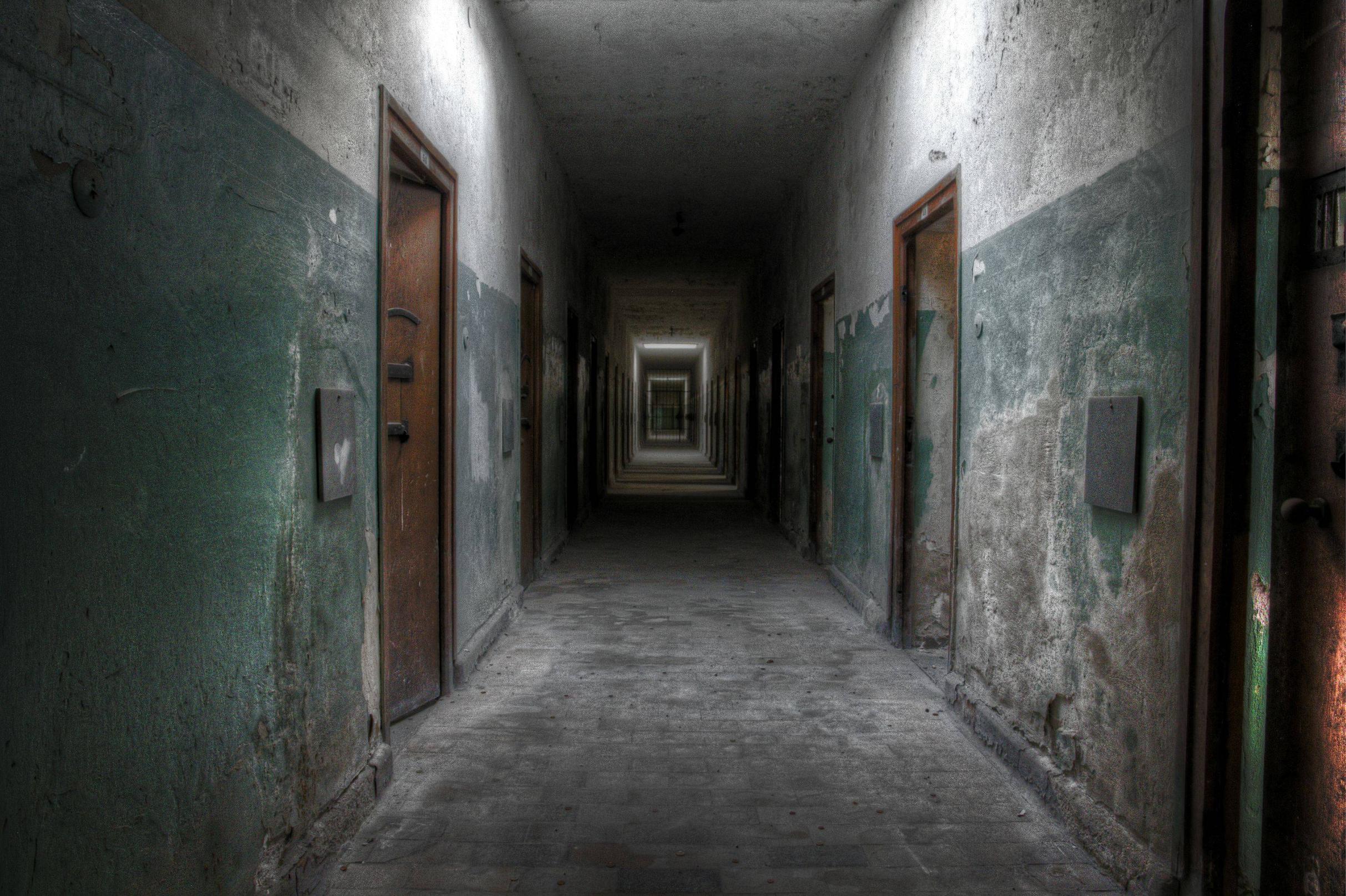 An eerie looking Hallway and cells of 