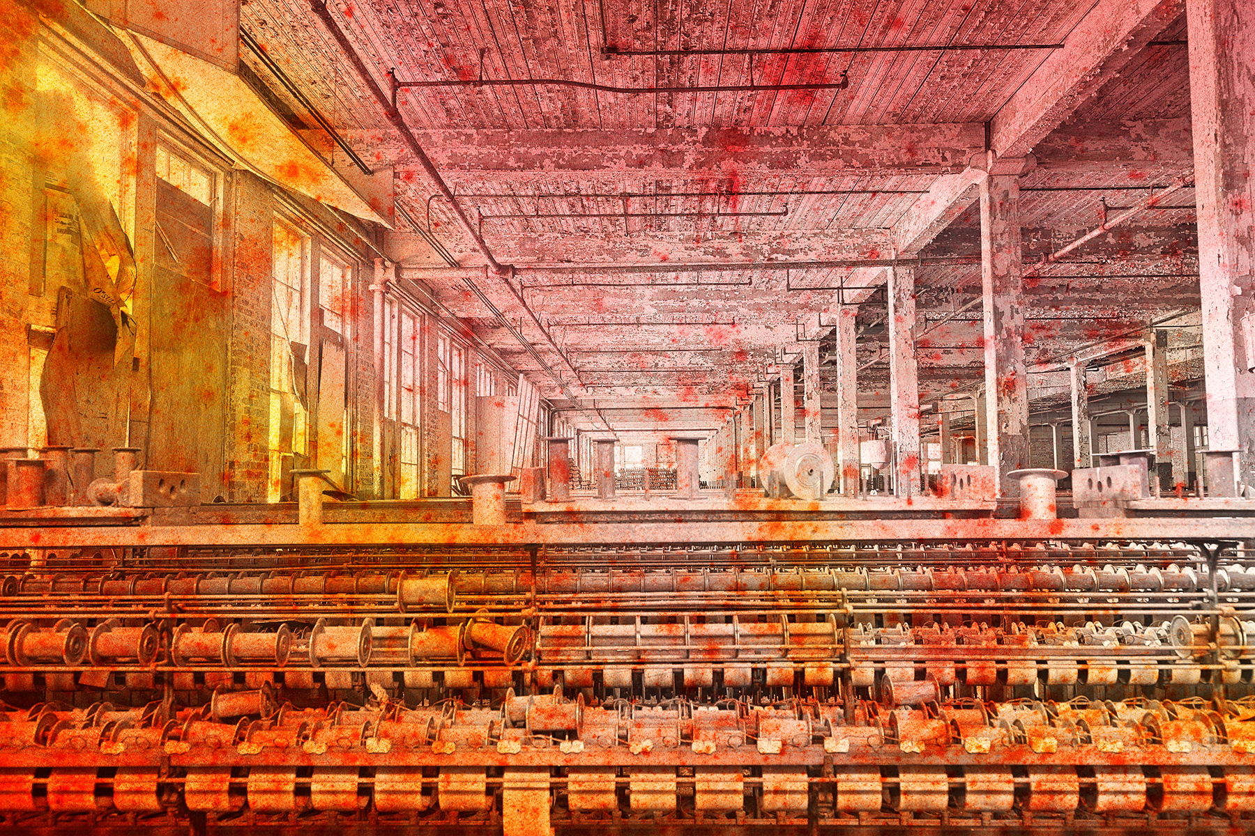 Abandoned lonaconing silk mill - pastel grunge photo