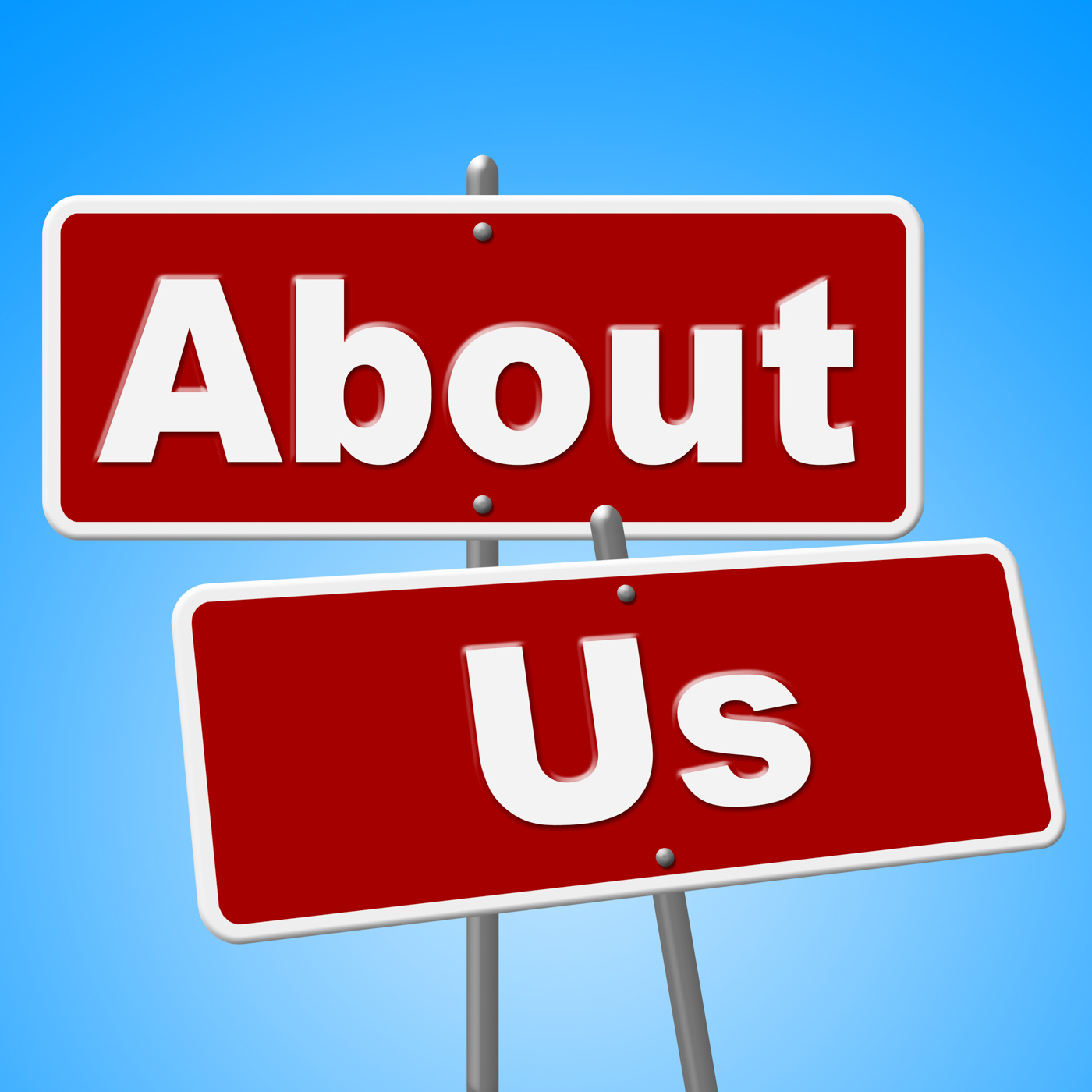 About us signs represents corporate contact and website photo