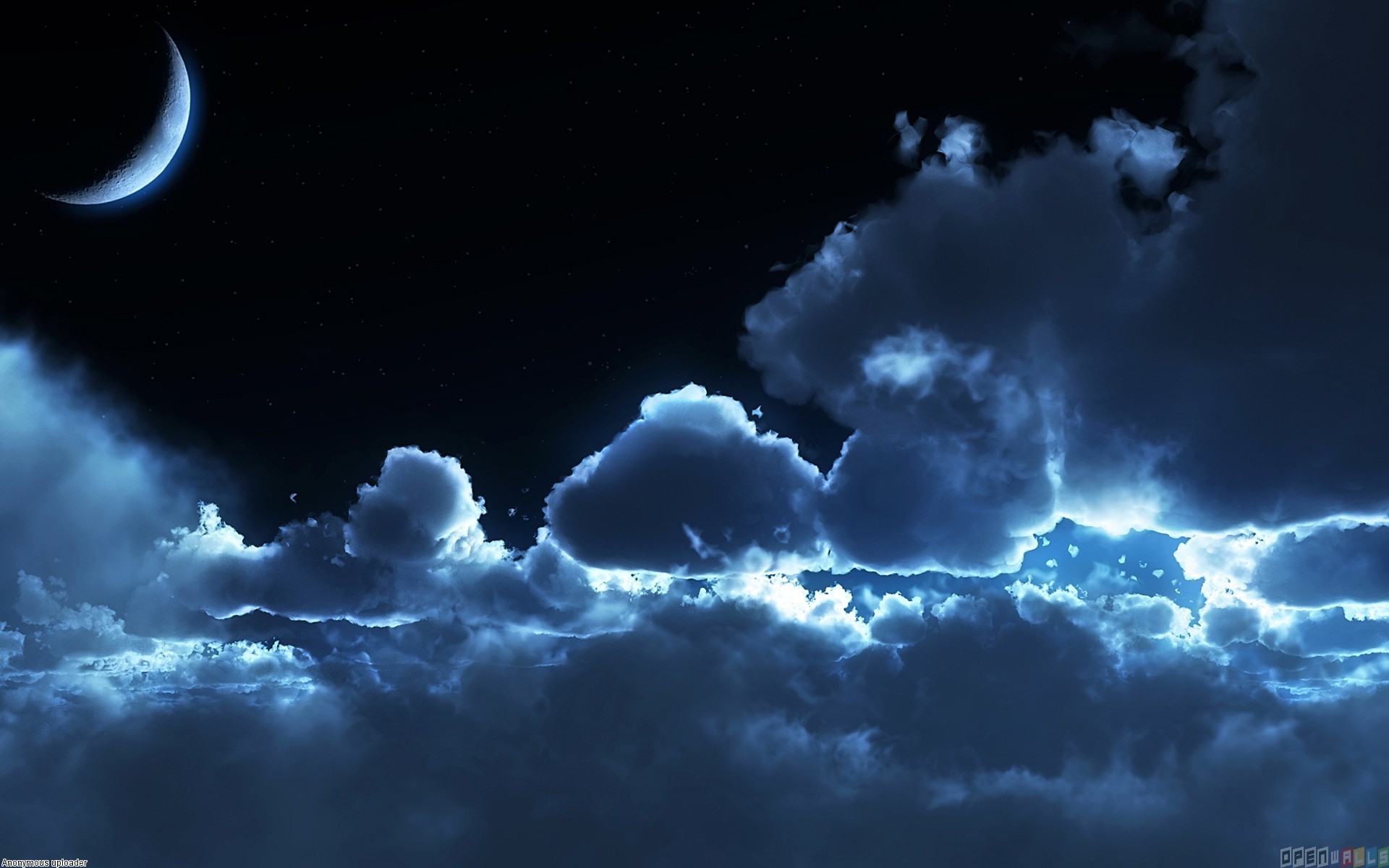 Moon above the clouds wallpaper #11483 - Open Walls