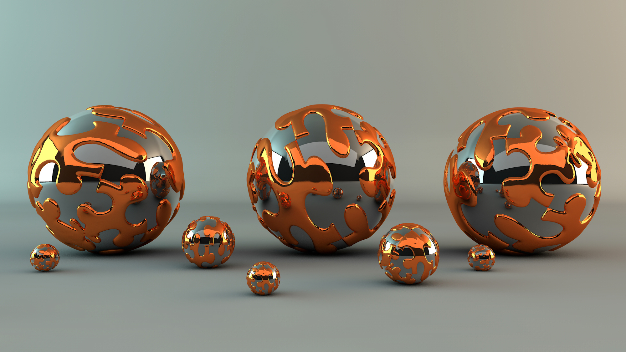 3d Render Artwork Abstract Ball Metal Pattern Reflection Shine ...
