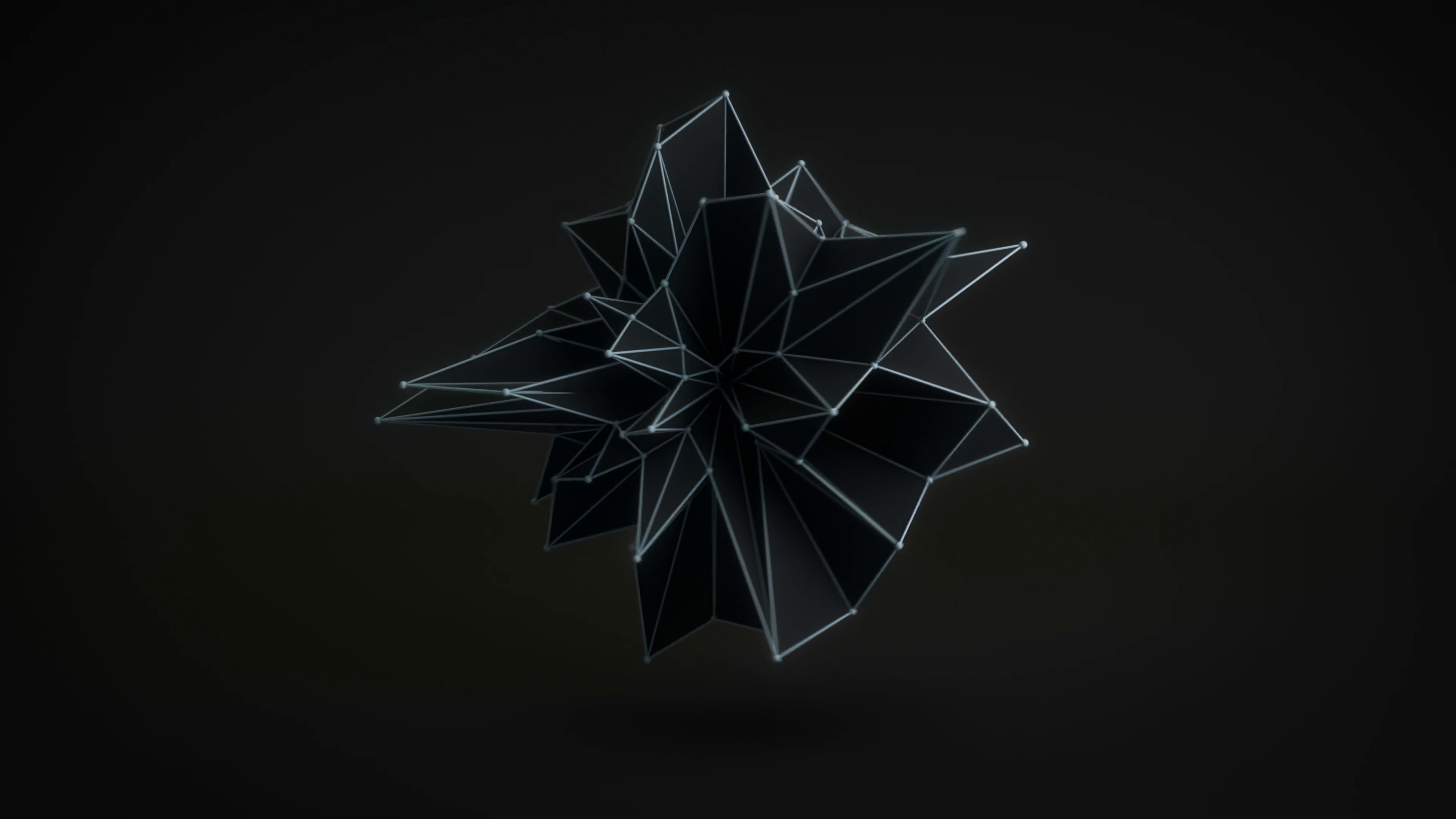 Abstract black shape rotating 3D render. Loop 4k UHD (3840x2160 ...
