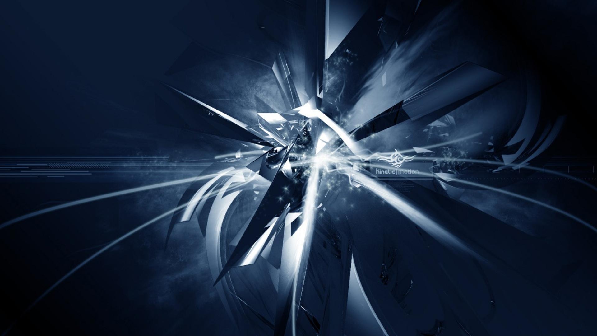 Abstract 3d render blue background kinetic wallpaper | (117583)