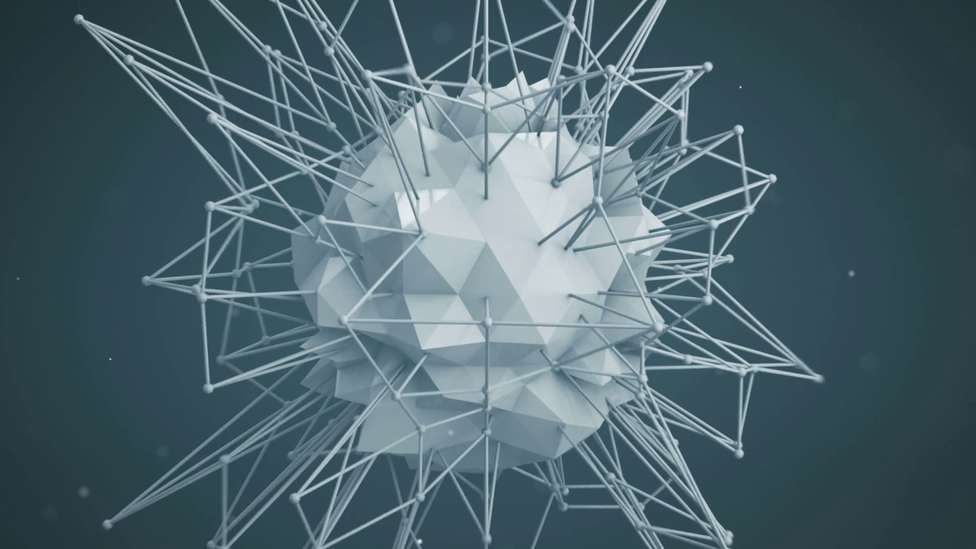 Polygonal network shape. Abstract 3d render animation loop Motion ...