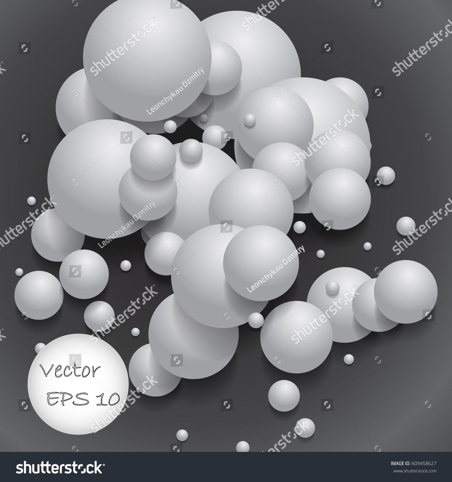 Ball White Spheres Abstract 3d Render Stock Vector 609458627 ...