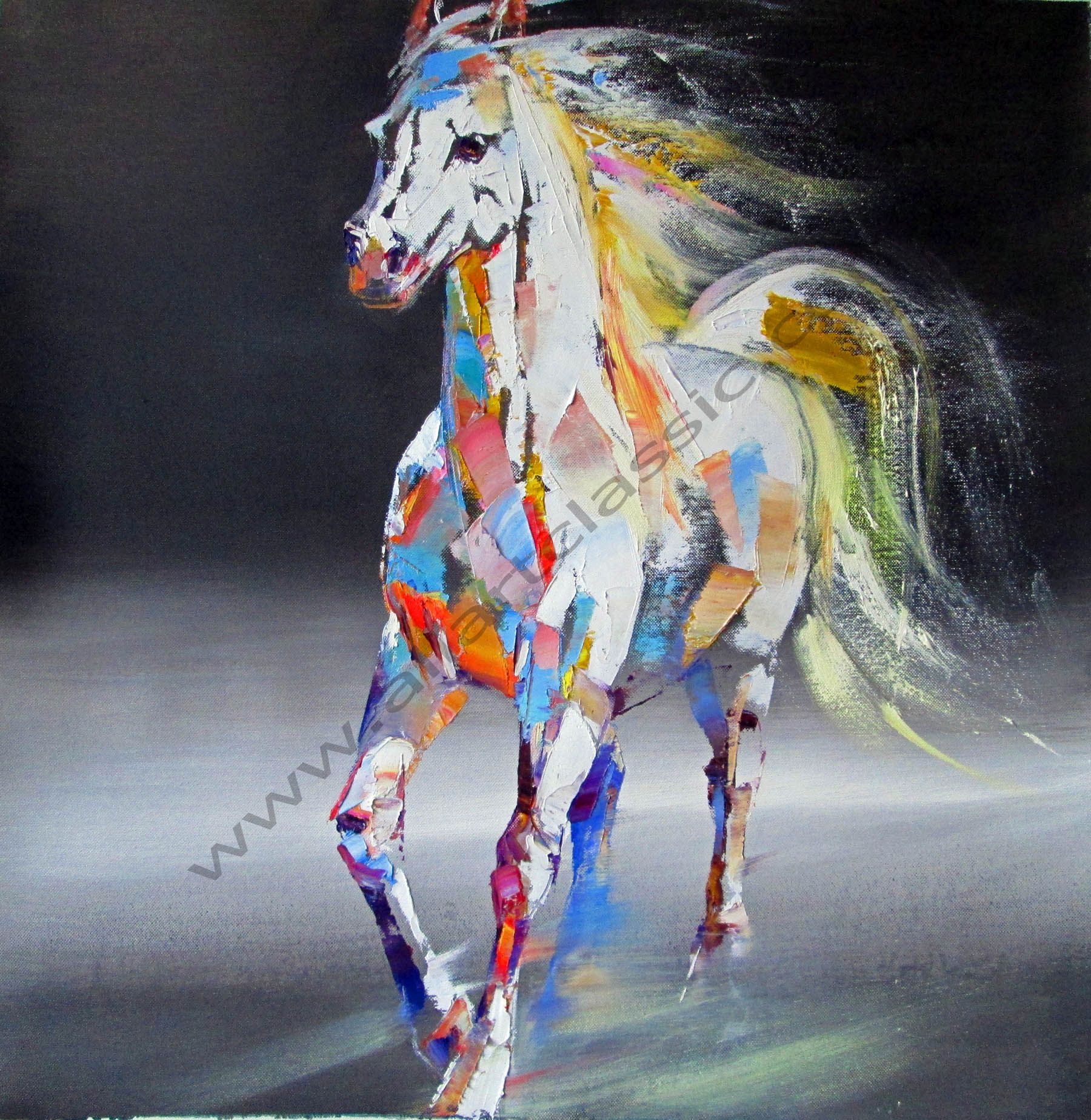Cheap Paintings for Sale - The White Horse, Abstract Art