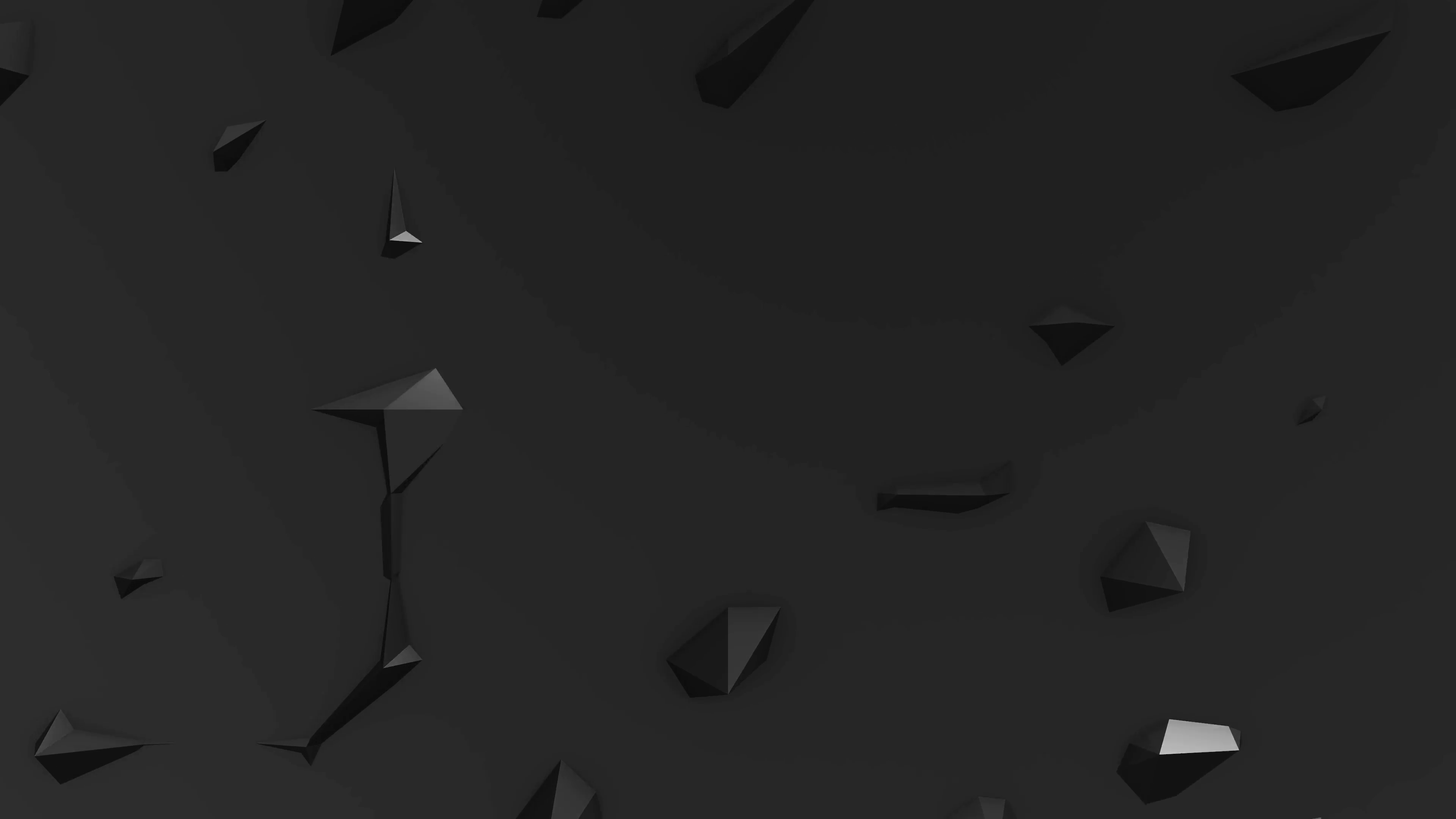 4k Black Low Poly Abstract Background. Black spikes appear and ...