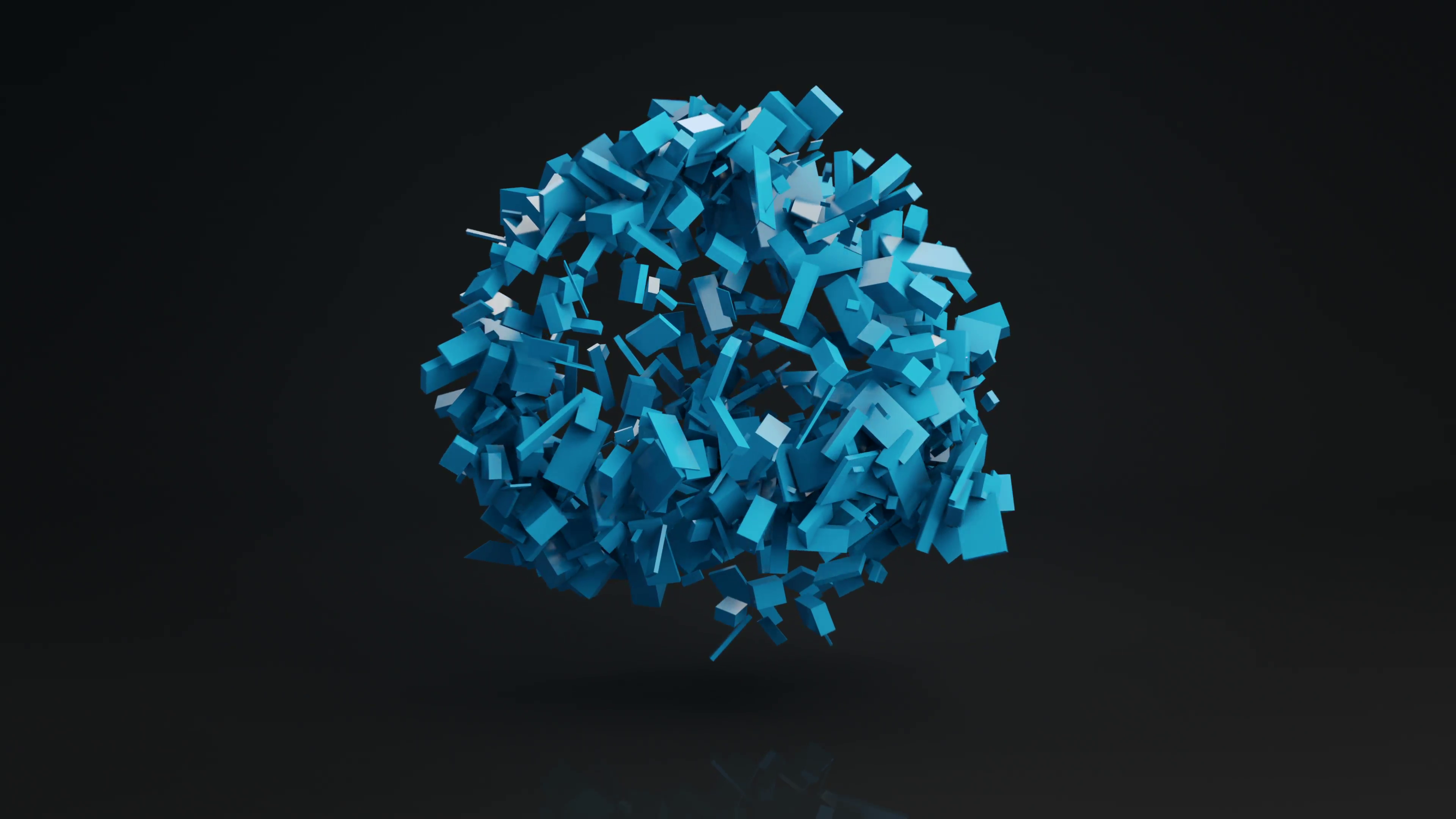 Ball cluster of bricks abstract shape 3D render loopable 4k UHD ...