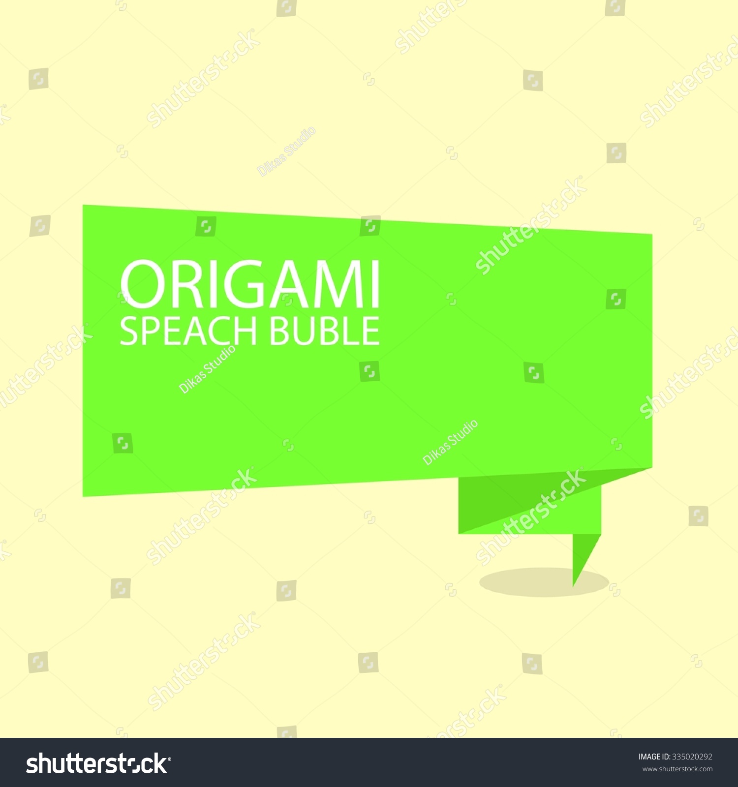 Origami Speach Buble Stock Vector 335020292 - Shutterstock