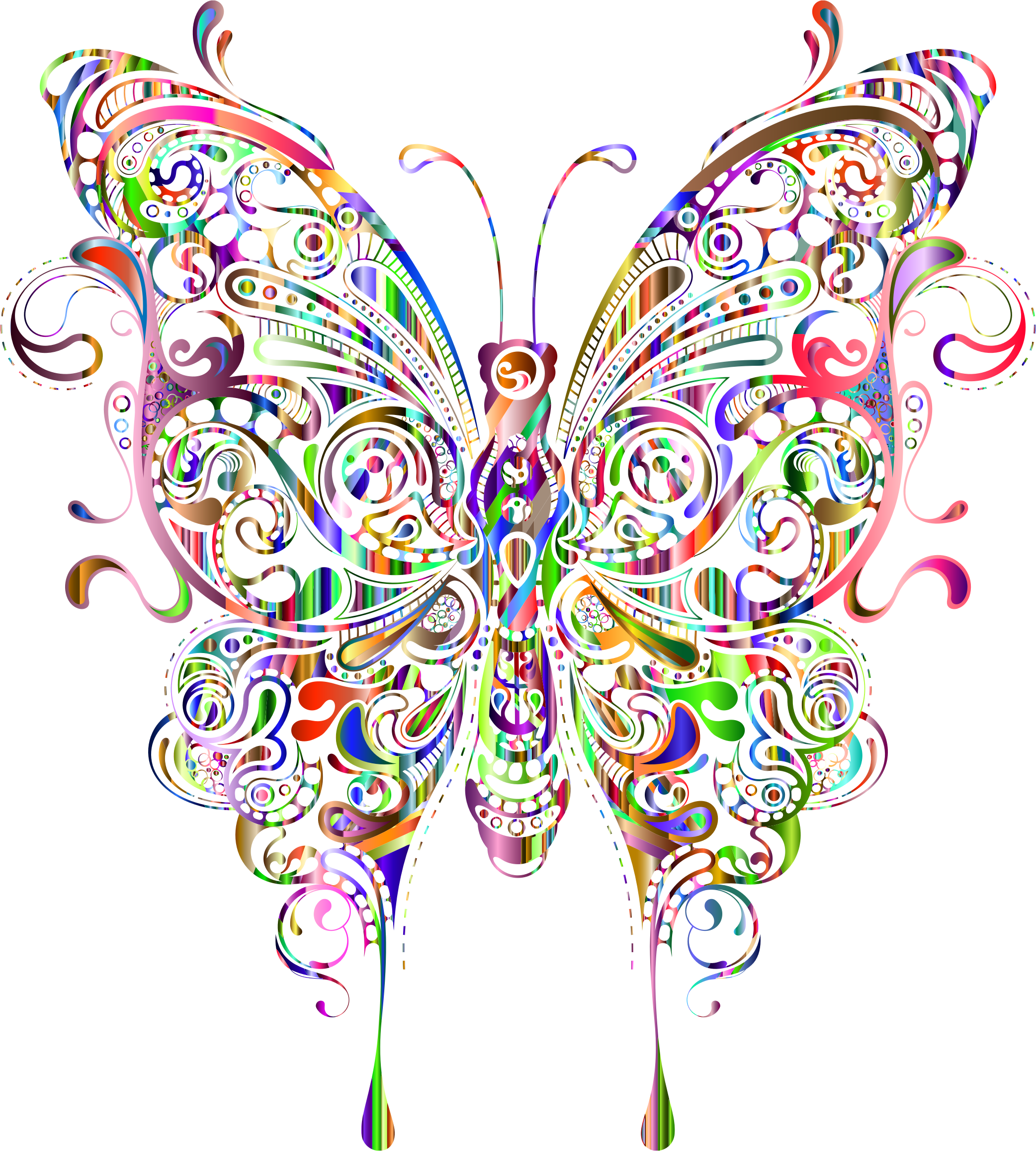 Clipart - Abstract Butterfly II Prismatic 2