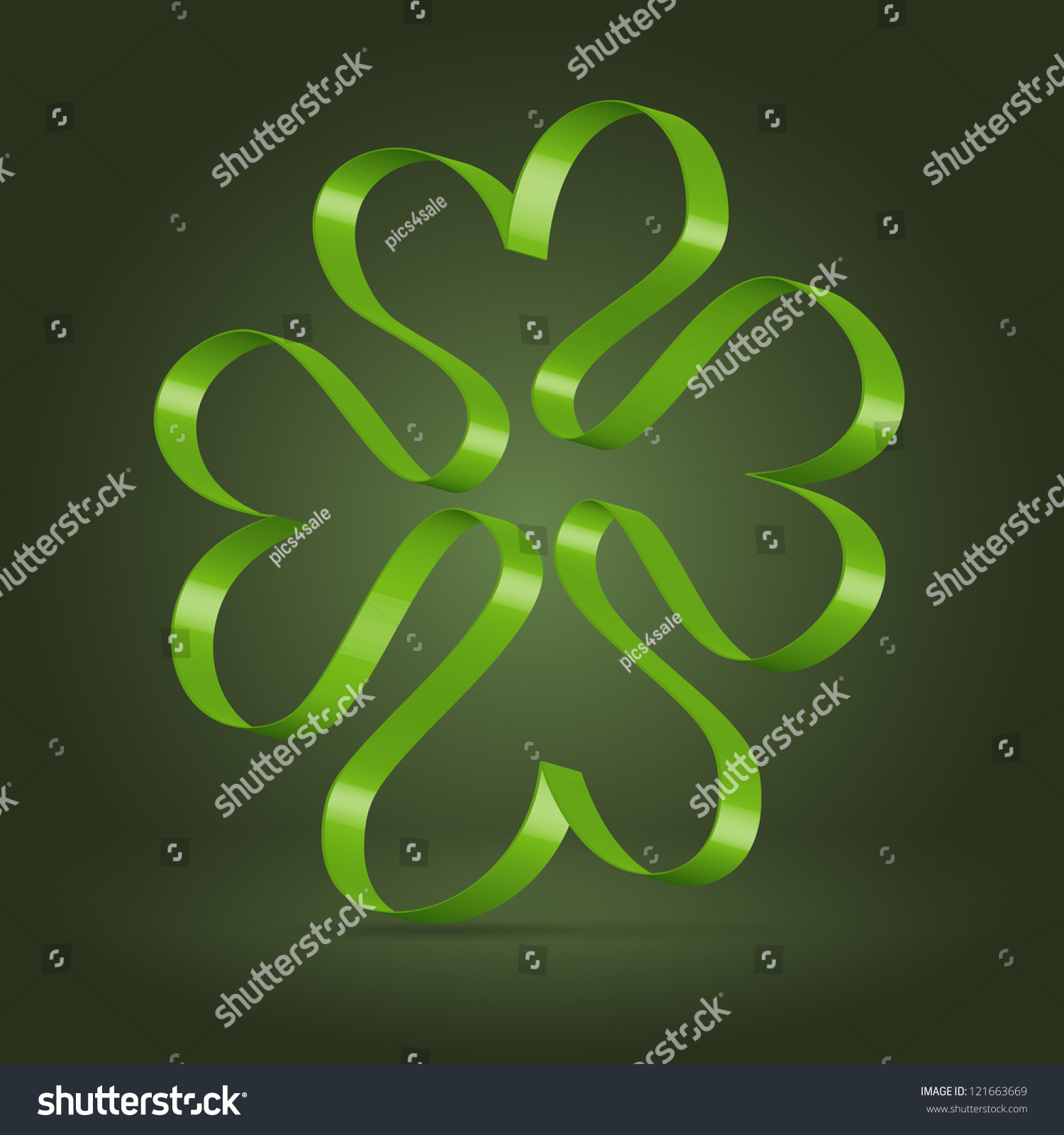 Abstract Clover Leaf Silk Green Ribbon Stock Vector 121663669 ...