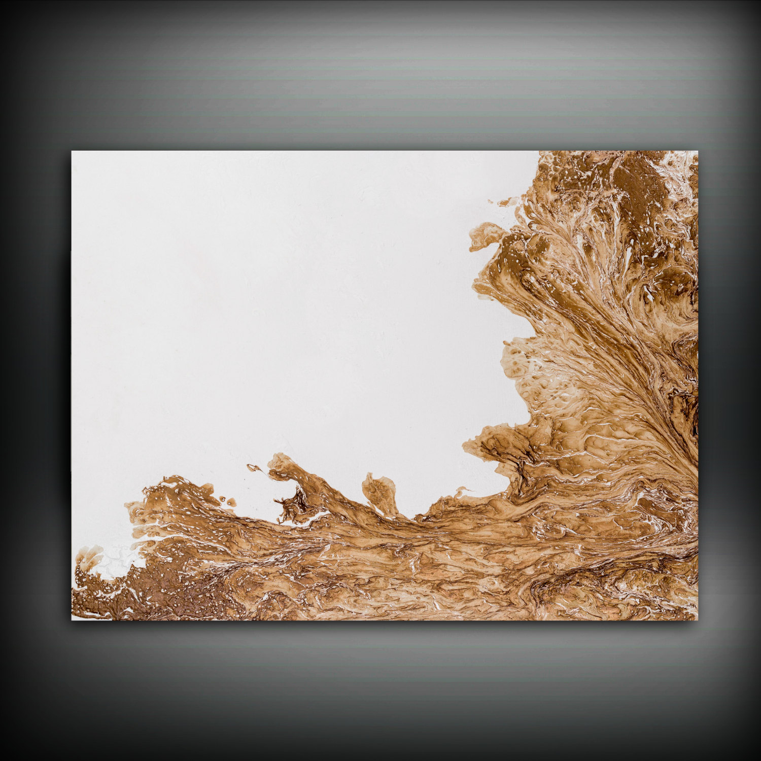 Brown and White Painting 30x40 Abstract Painting Copper Painting ...