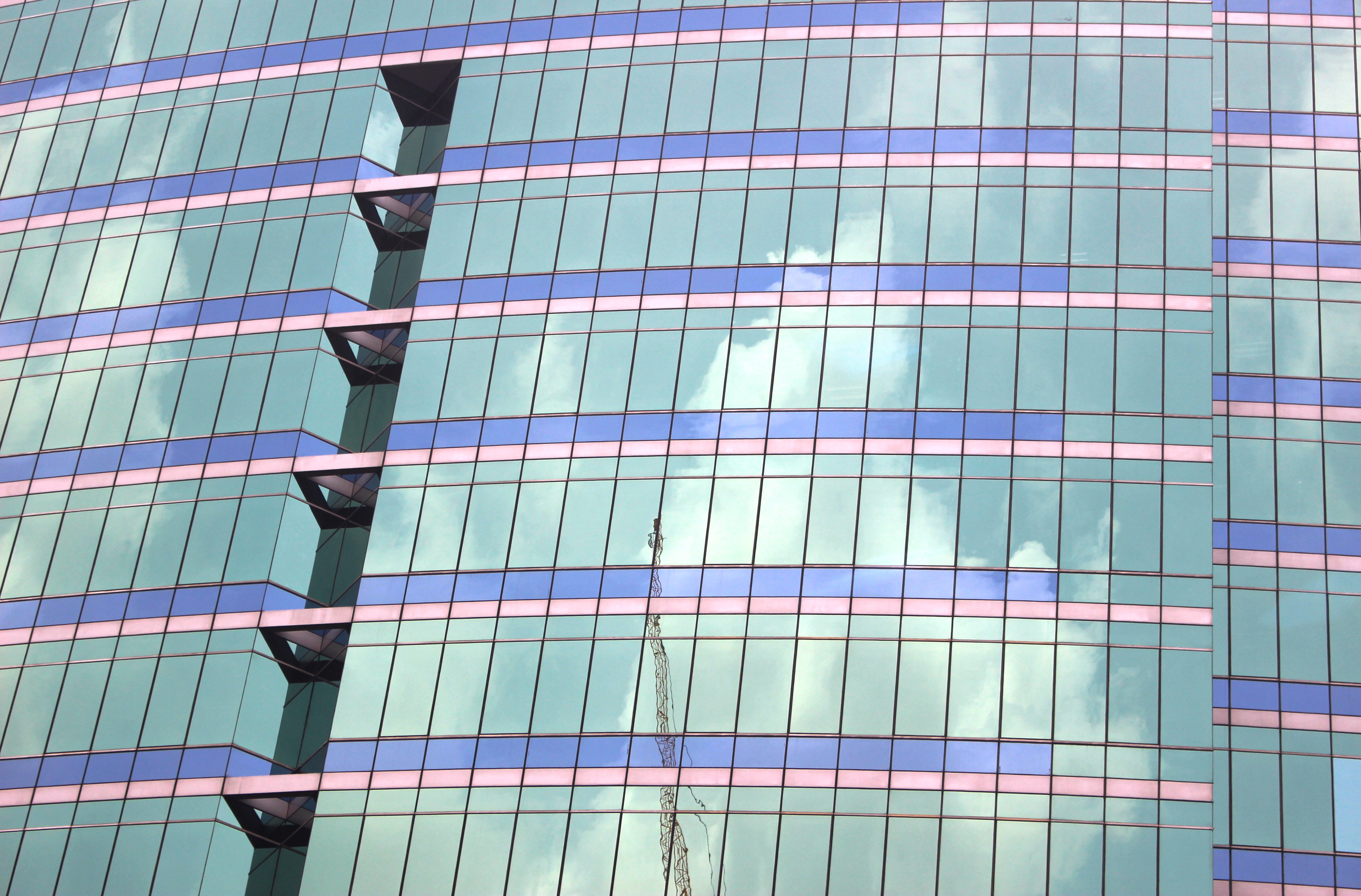 Abstract detail of modern glass office tower windows photo