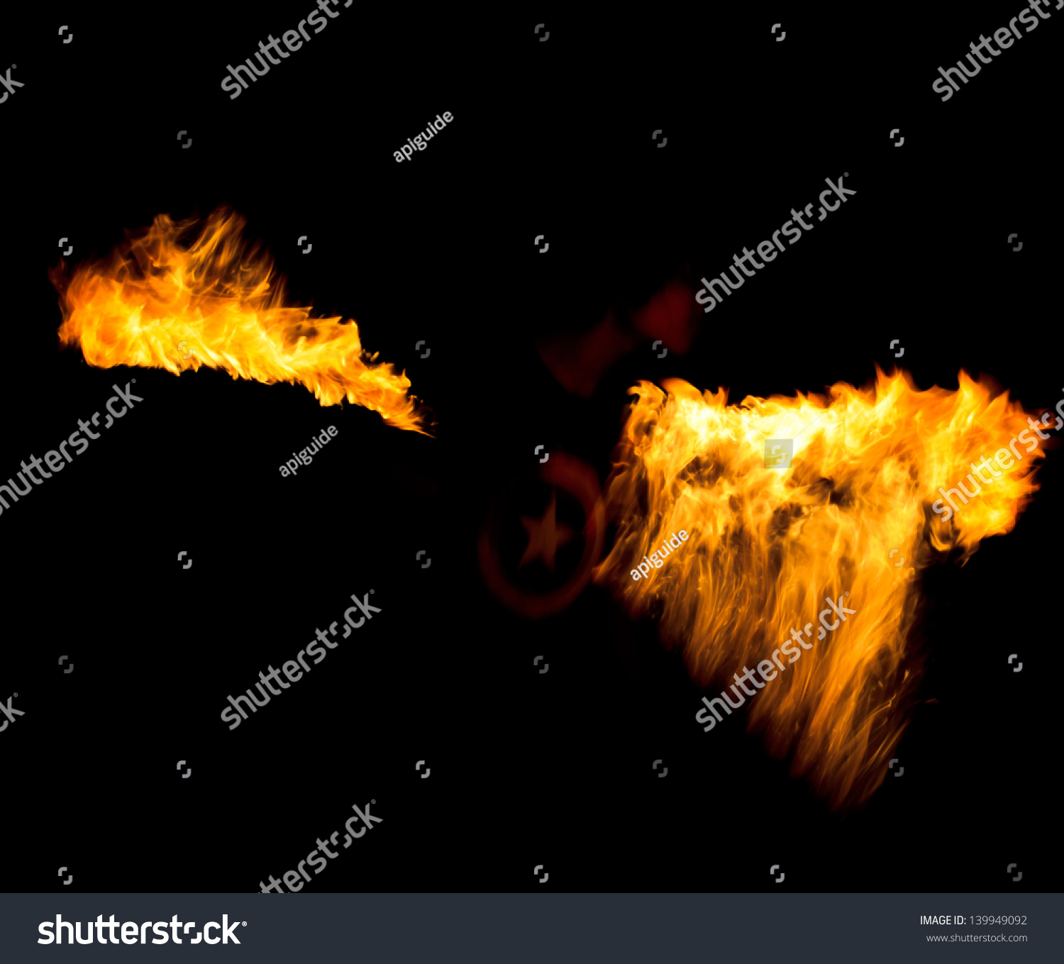 Abstract Drawing Flaming Trails Night Performance Stock Photo ...
