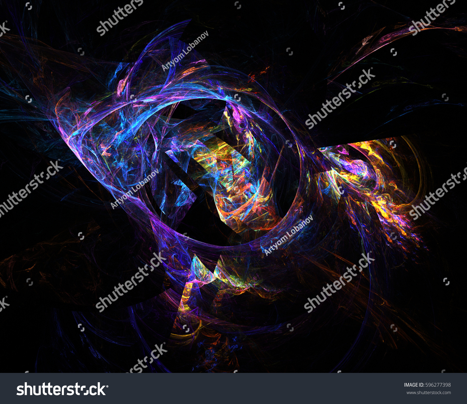 Neon 8 Abstract Fractal Background Wallpaper Light Stock ...