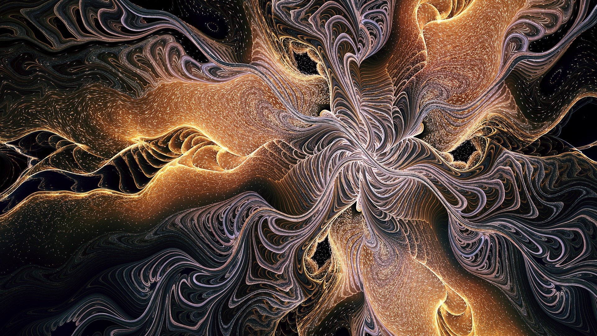 abstract fractal dark gold digital art artwork wallpaper and background