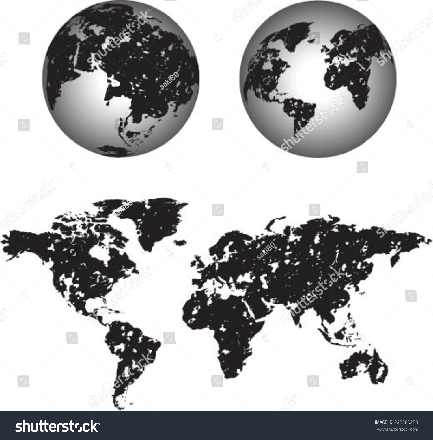 Abstract Globes Abstract World Map Stock Vector 223380250 - Shutterstock