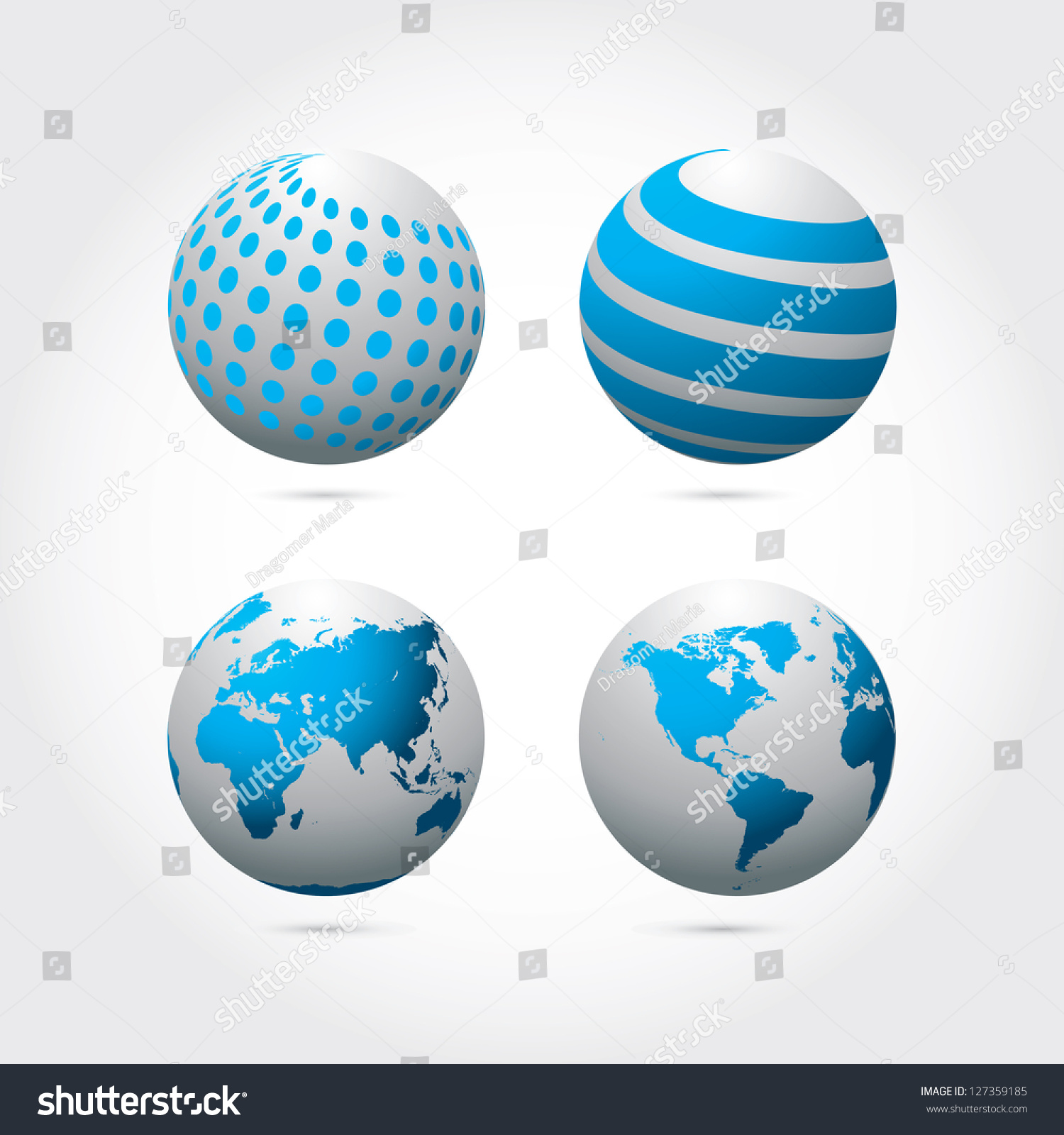 Set Four Abstract Globes Stock Illustration 127359185 - Shutterstock