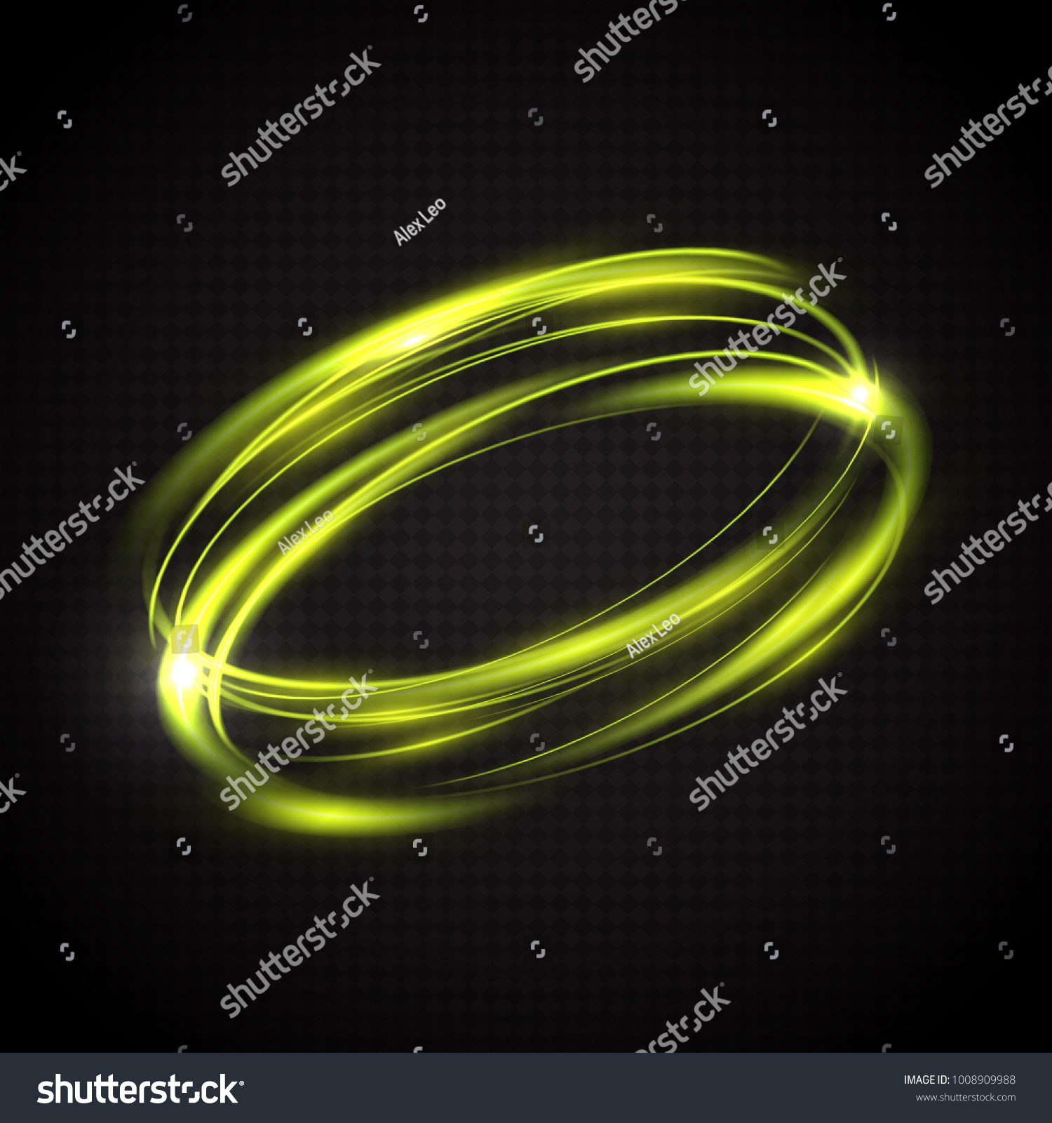 Abstract Glowing Rings Bright Trace Blazing Stock Vector 1008909988 ...