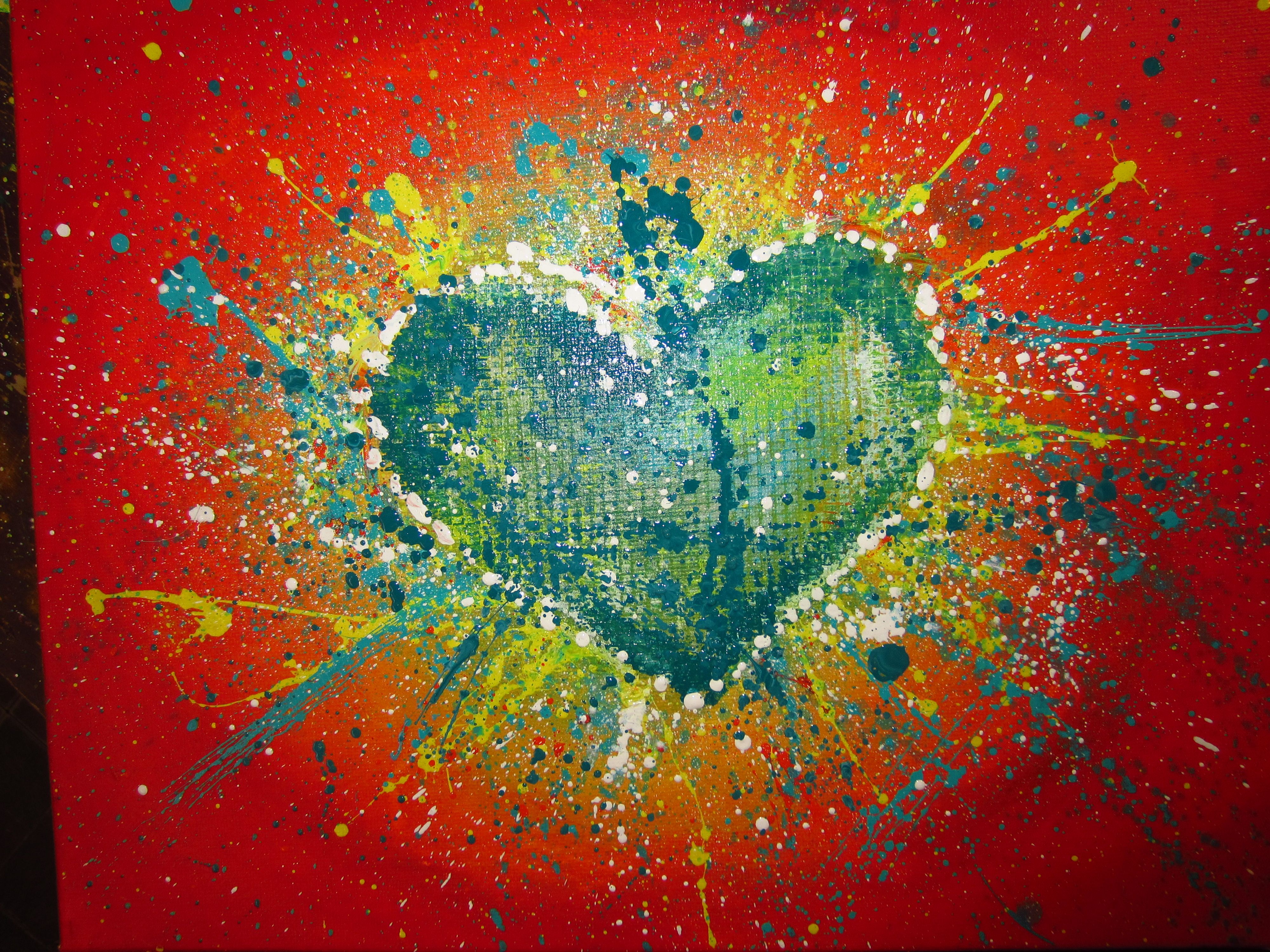Abstract heart painting photo