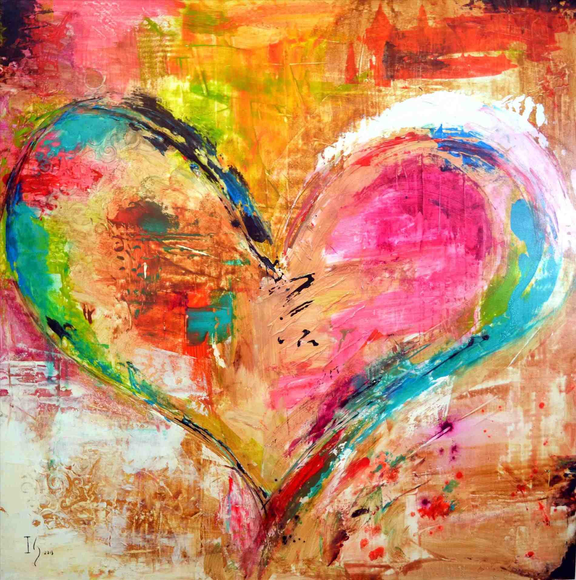 Abstract Heart Painting Abstract Heart Painting Original Acrylic By ...