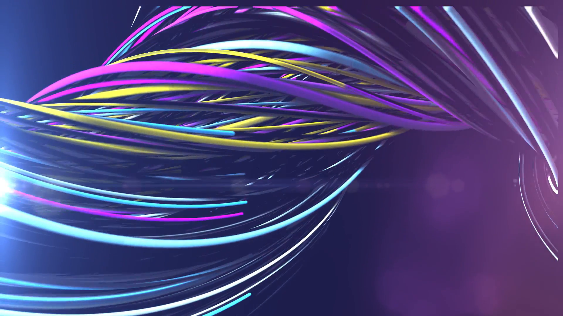 Animation of 3d colorful abstract twisting and rotating line curve ...