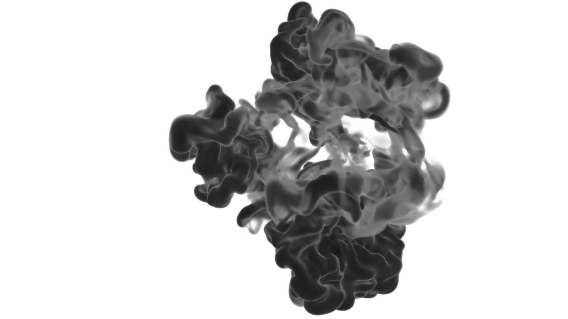 Abstract black Ink or smoke background with alpha mask. VFX Cloud of ...
